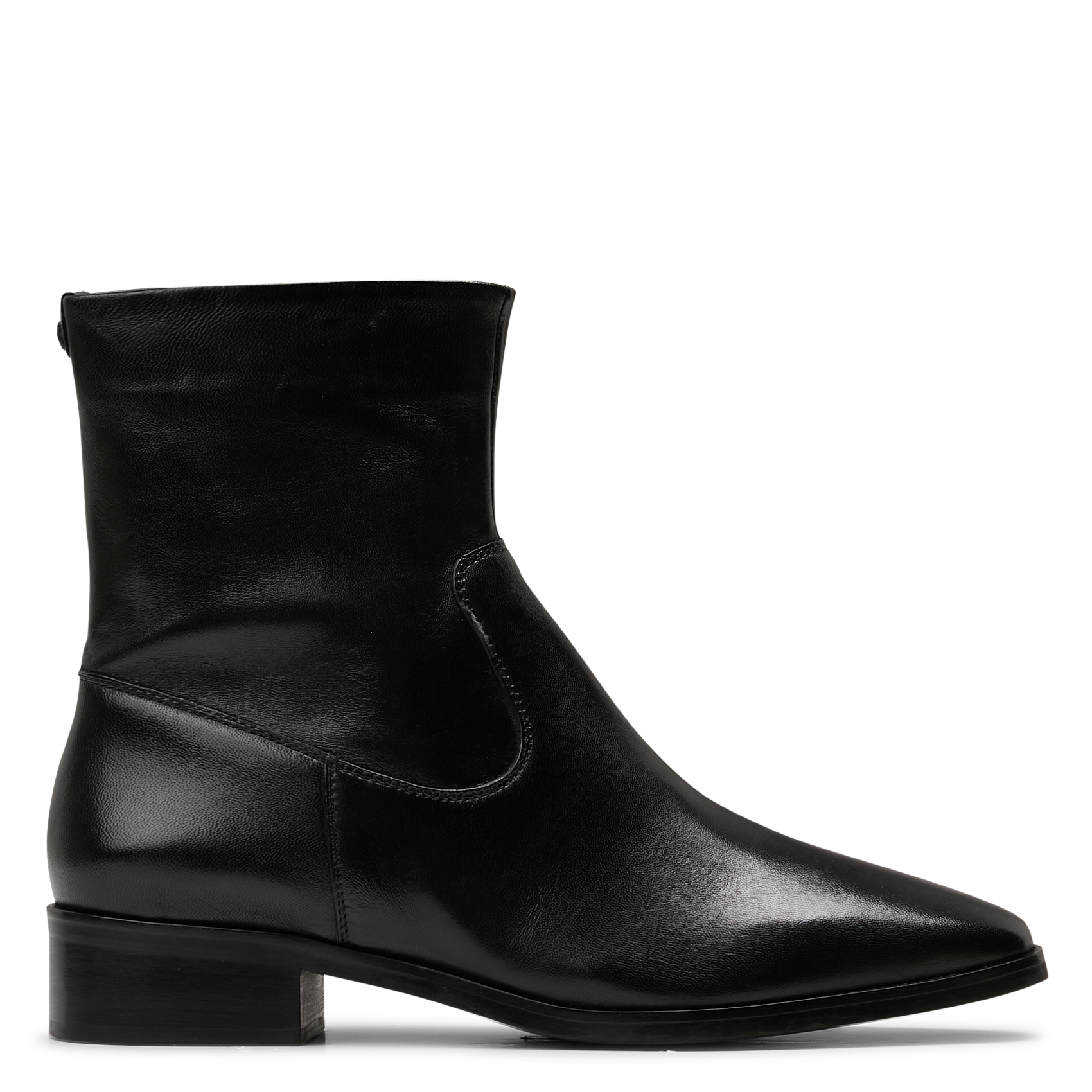 Plain smooth leather ankle boots BOCAGE Black