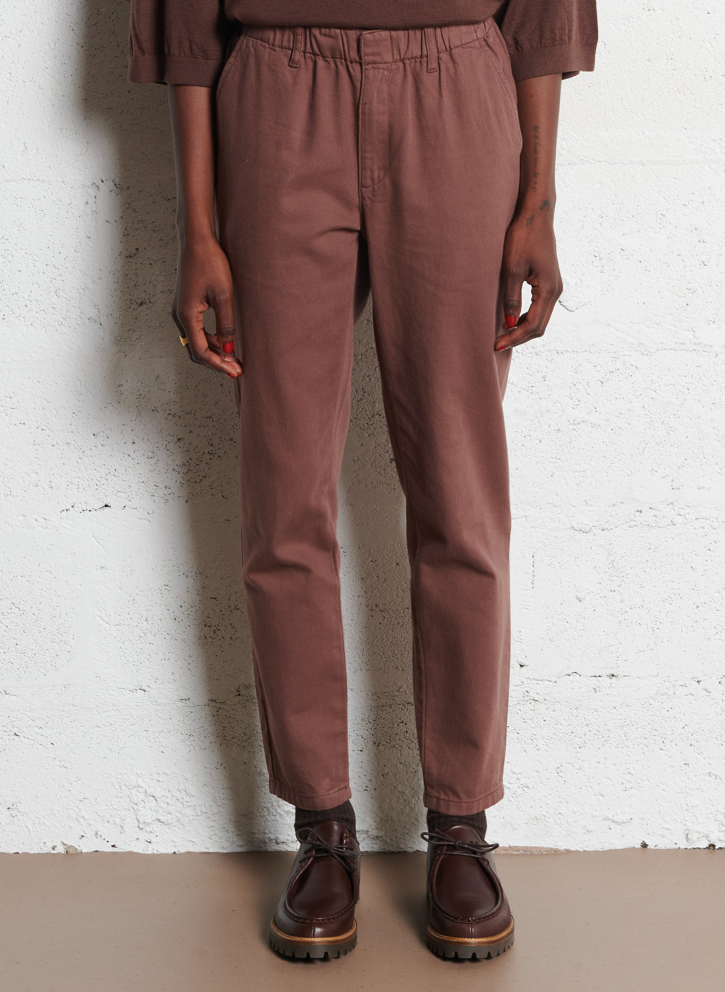 7/8 cotton chinos MAISON 123 Brown