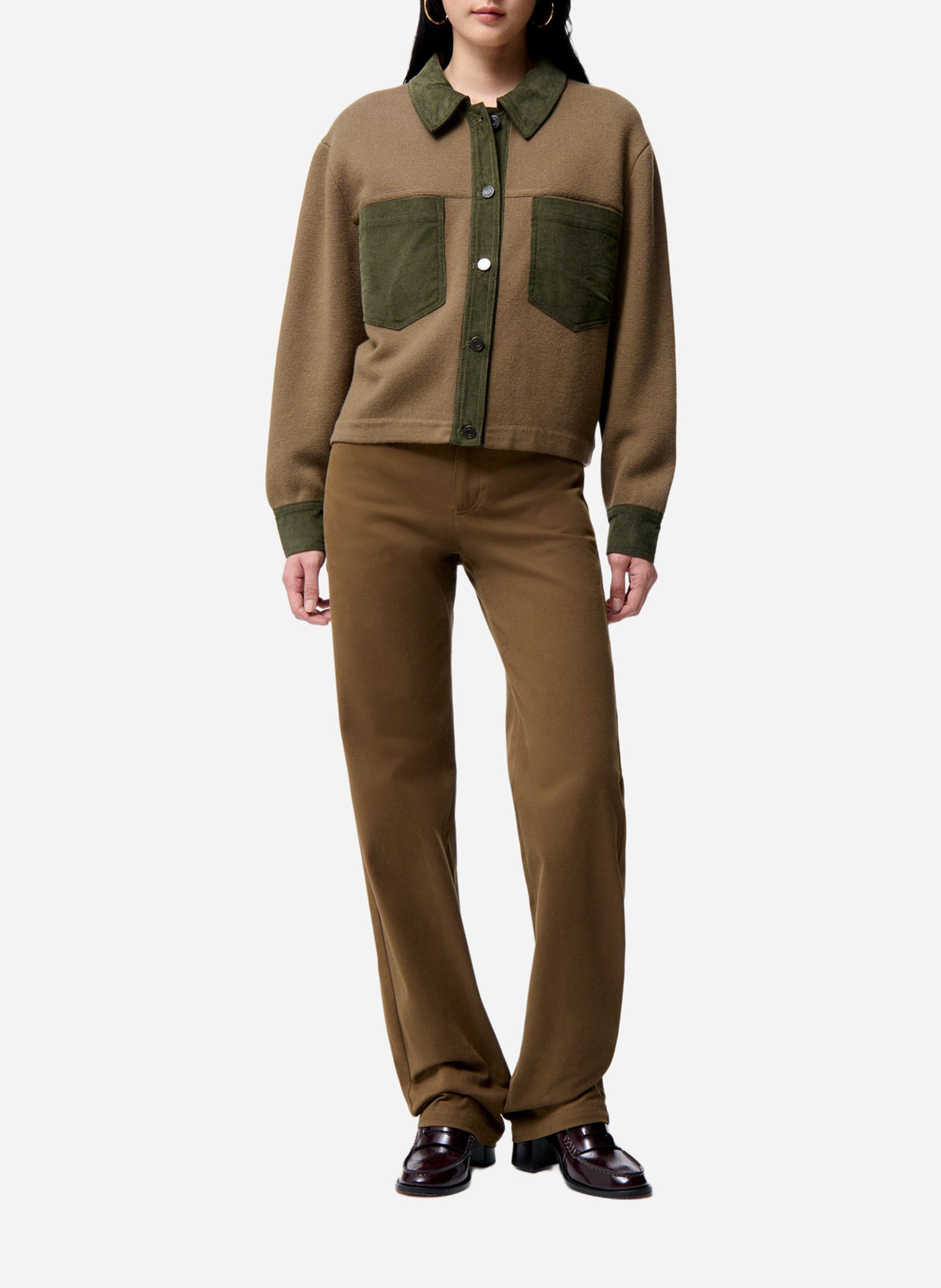 Straight wool-blend coat with classic collar VANESSA BRUNO Green