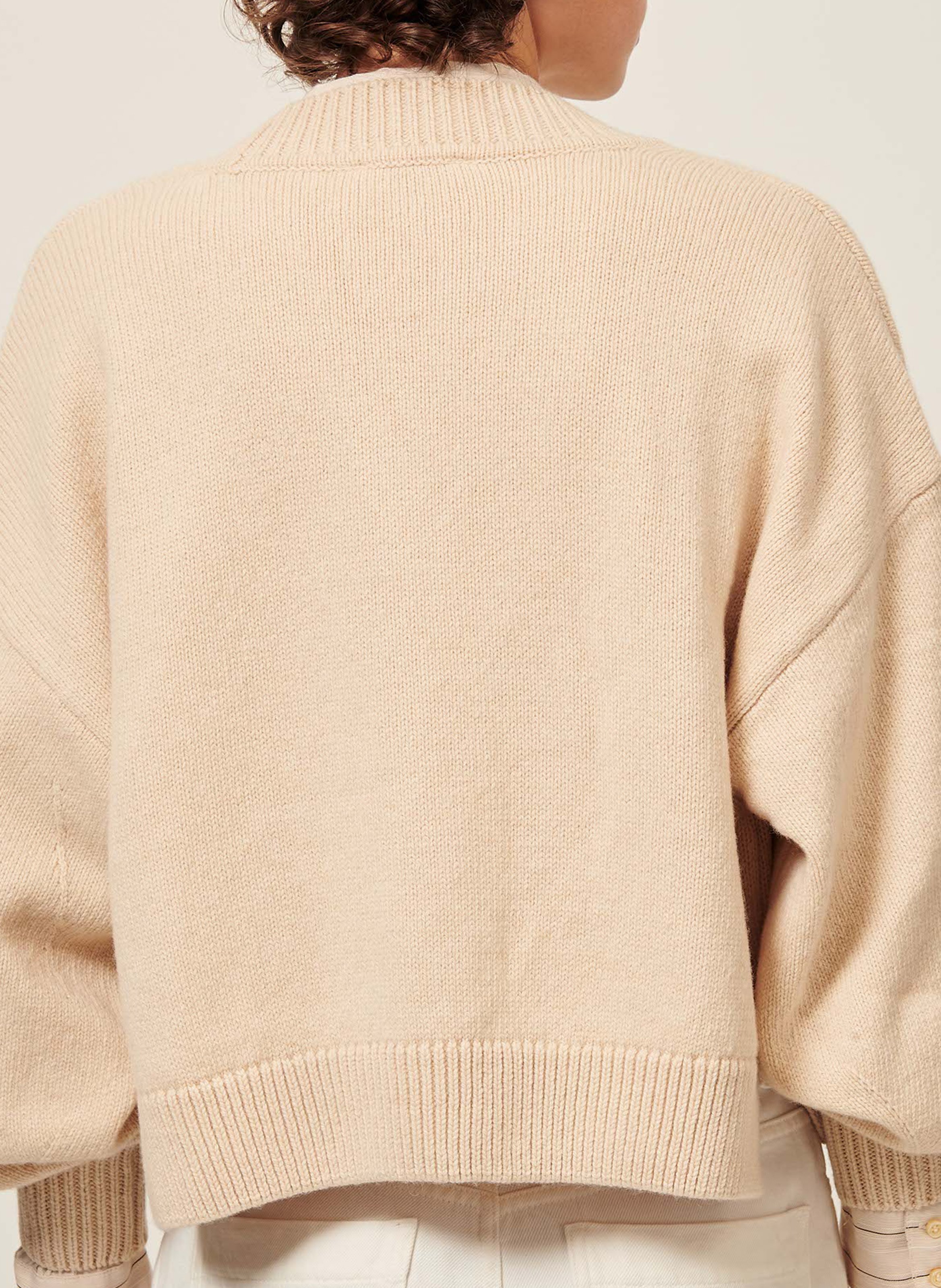 Cardigan ample uni en laine et cachemire SESSUN Beige