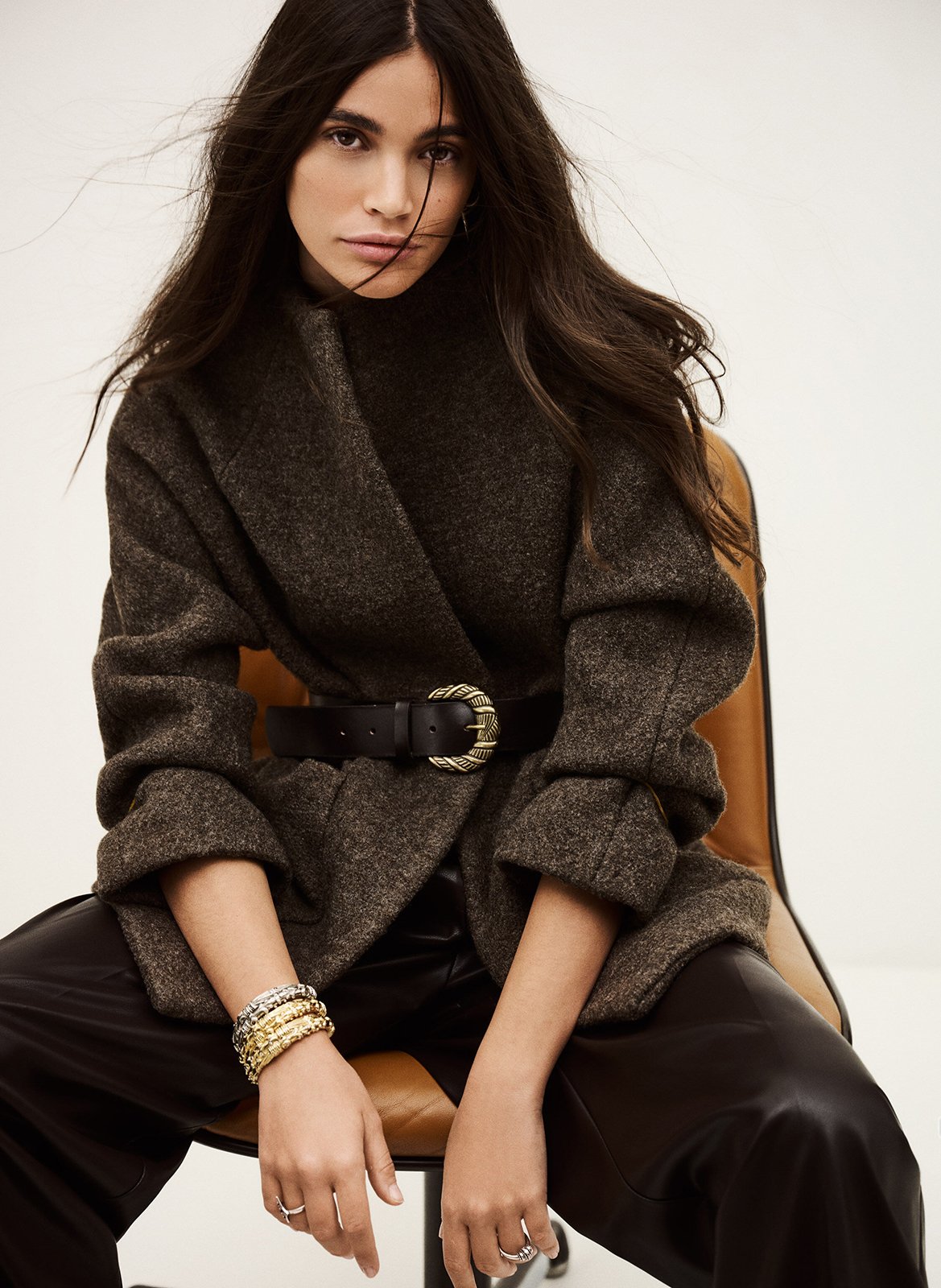 Belted wool coat BA&SH Brown