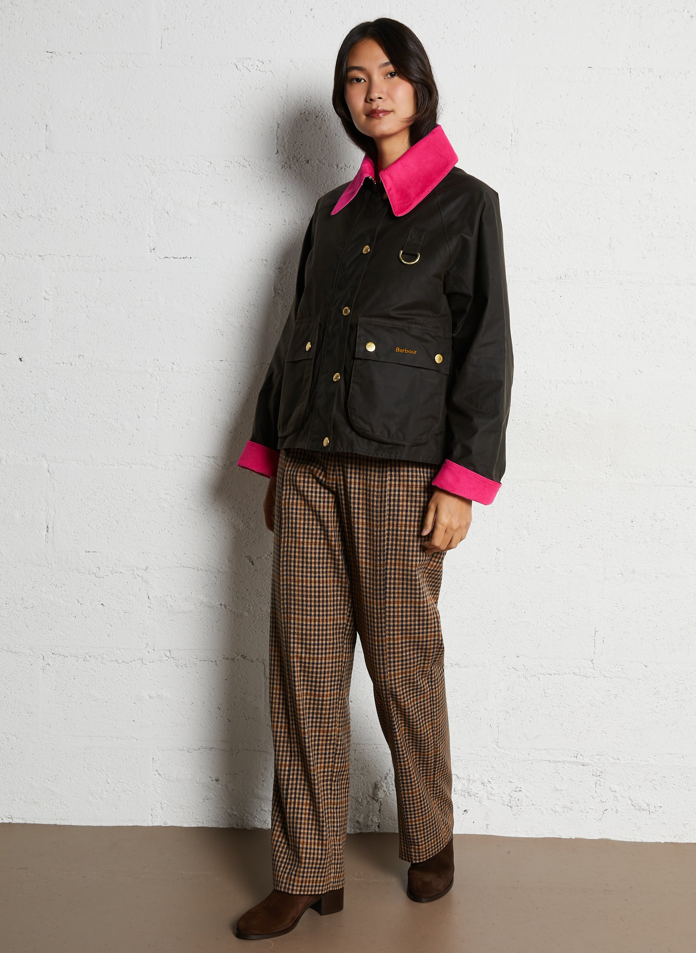 Pantalon large à carreaux IMPERIAL Marron