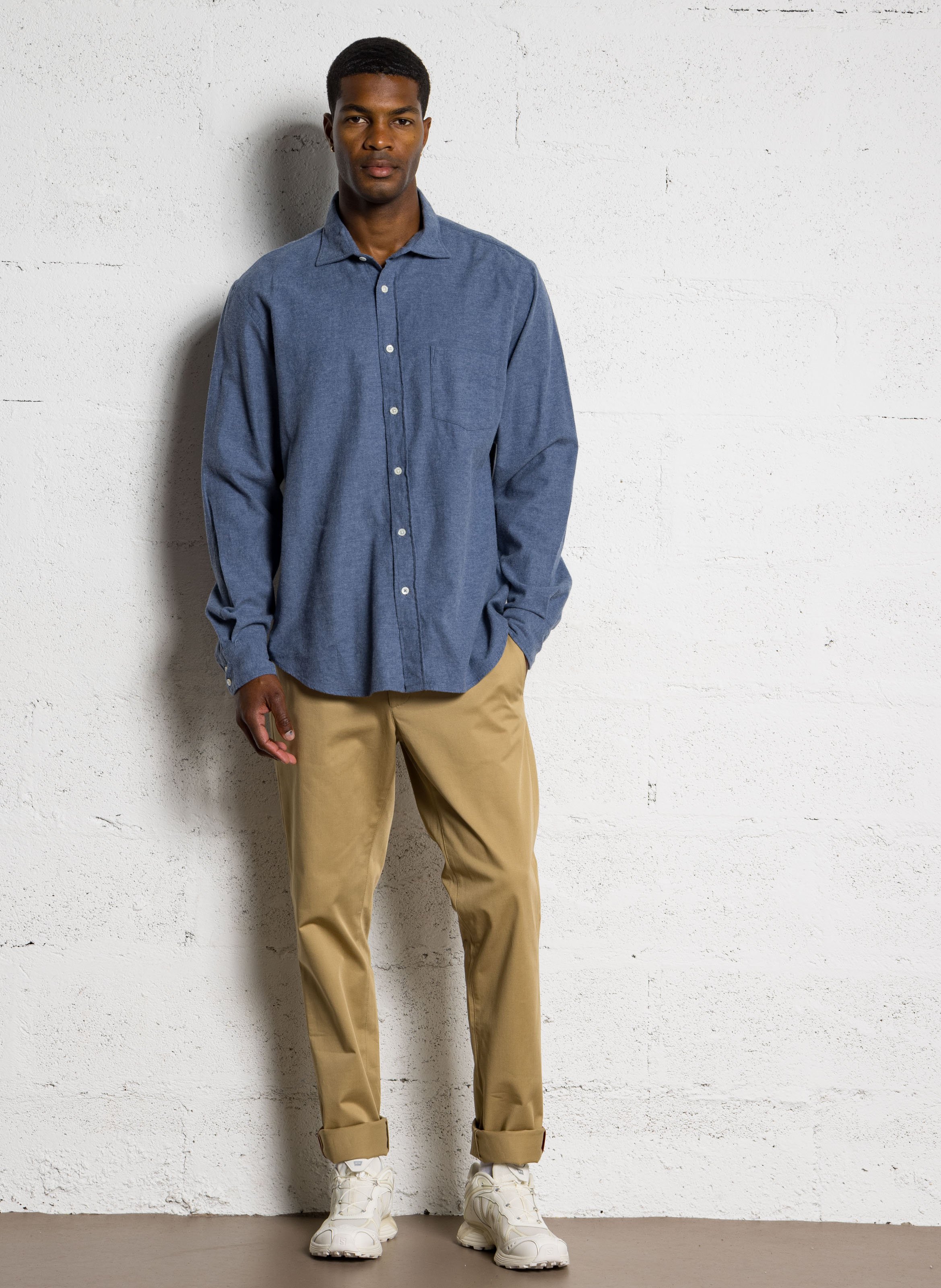 Chemise col classique en coton HARTFORD Bleu