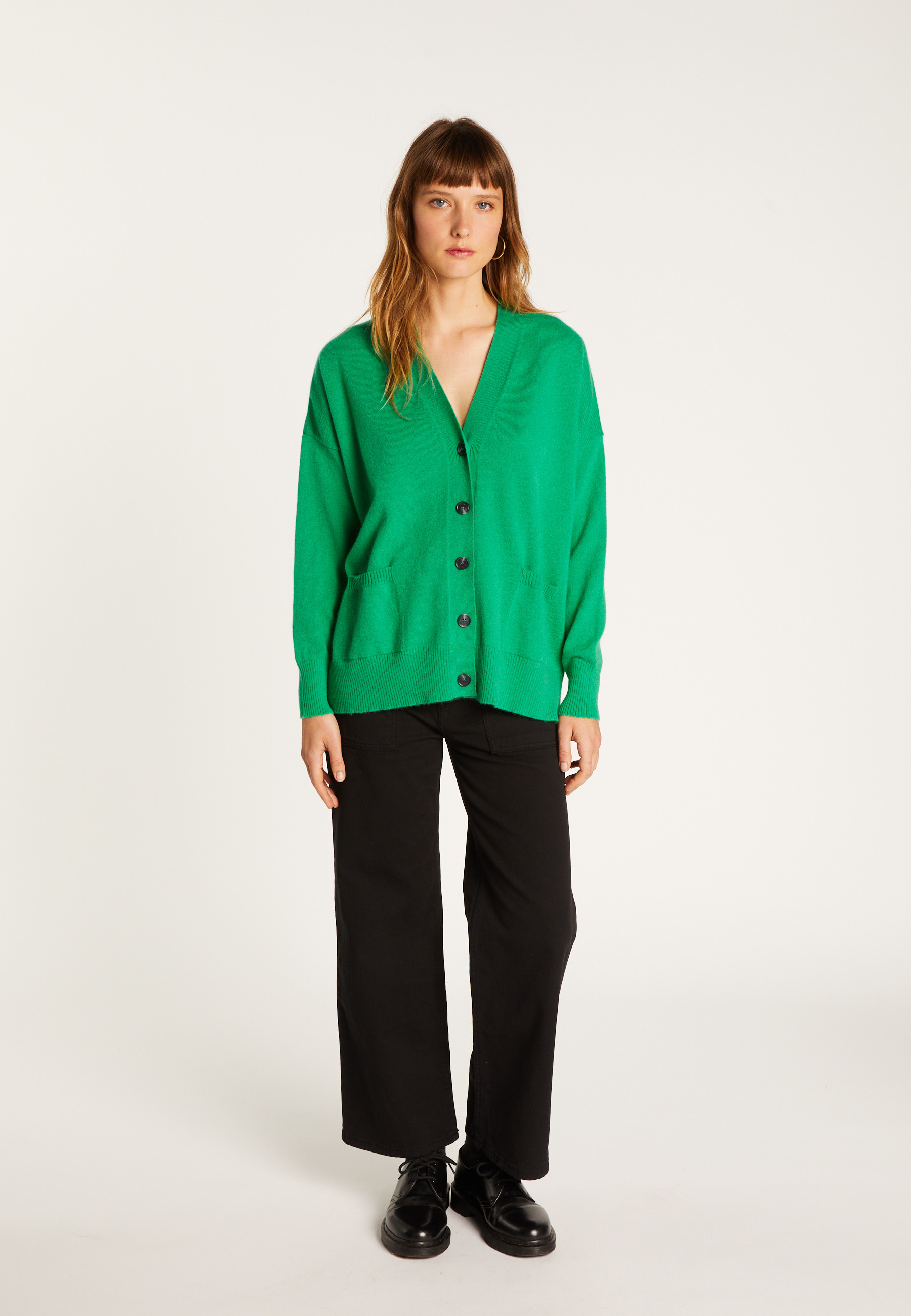 Buttoned cashmere cardigan MAISON MONTAGUT