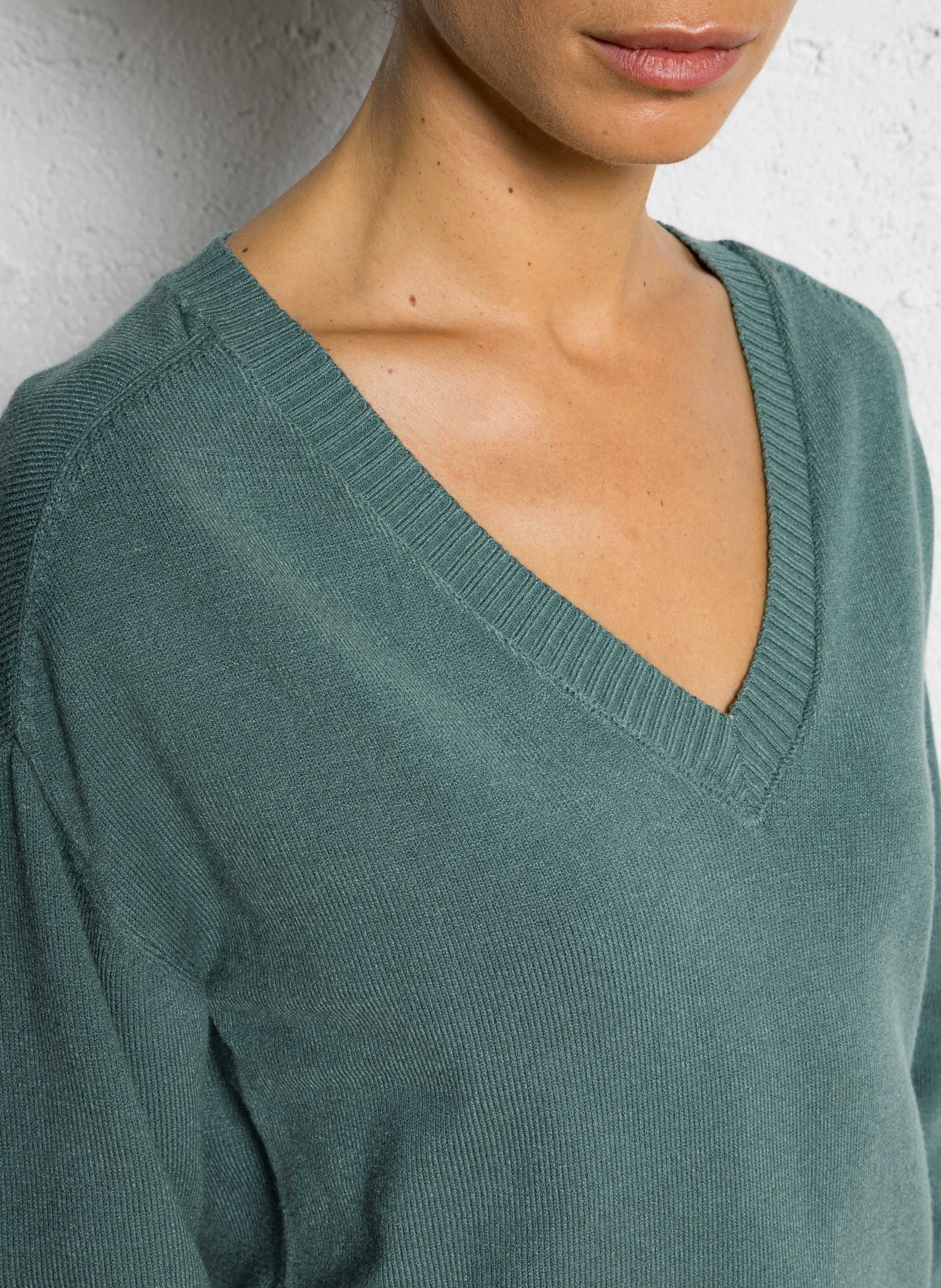 Pull oversize col V en maille SUD EXPRESS Gris