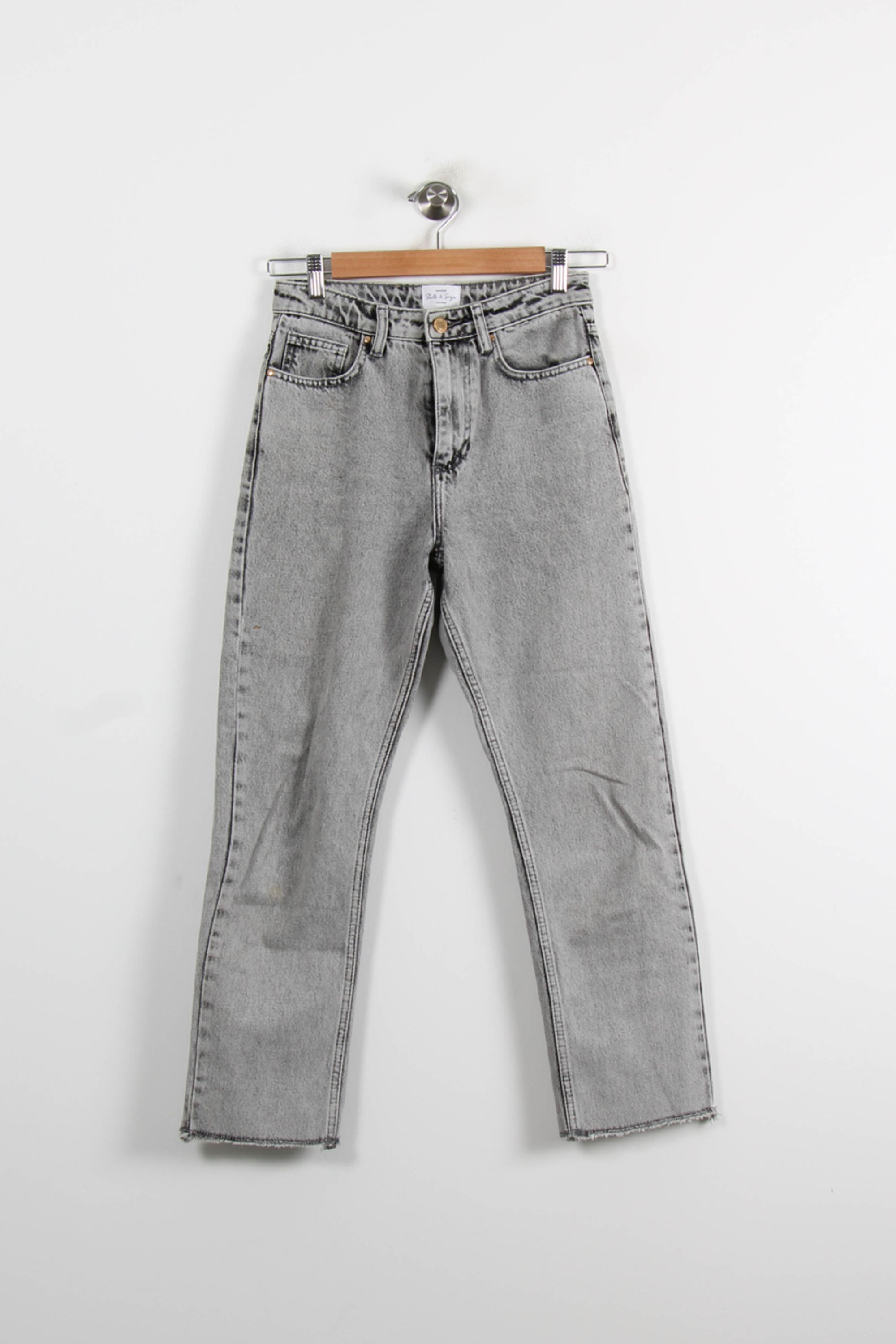 Cropped slim jeans with studs MAISON STELLA & SUZIE - Seconde main Grey