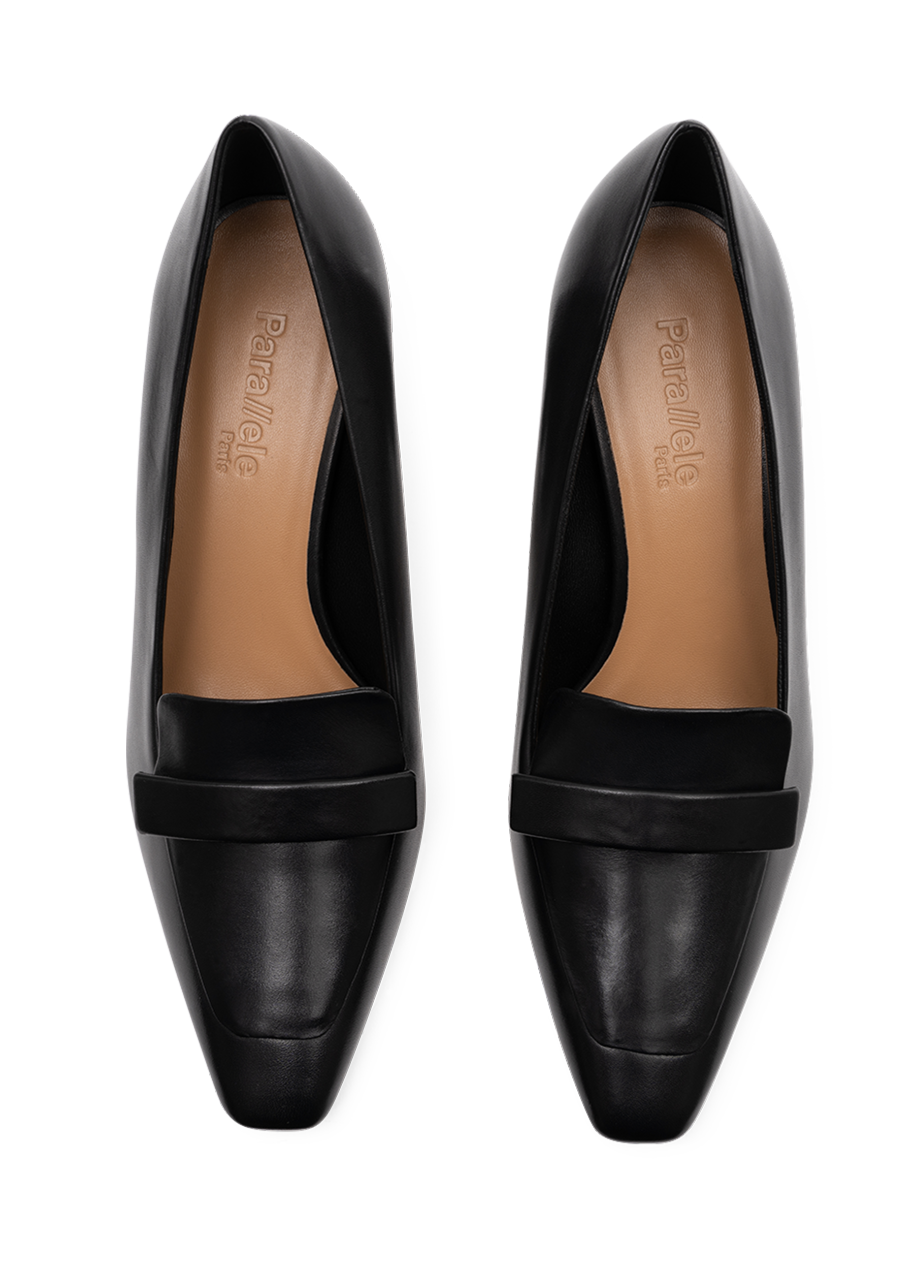 Smooth black calf leather moccasins PARALLELE PARIS Black