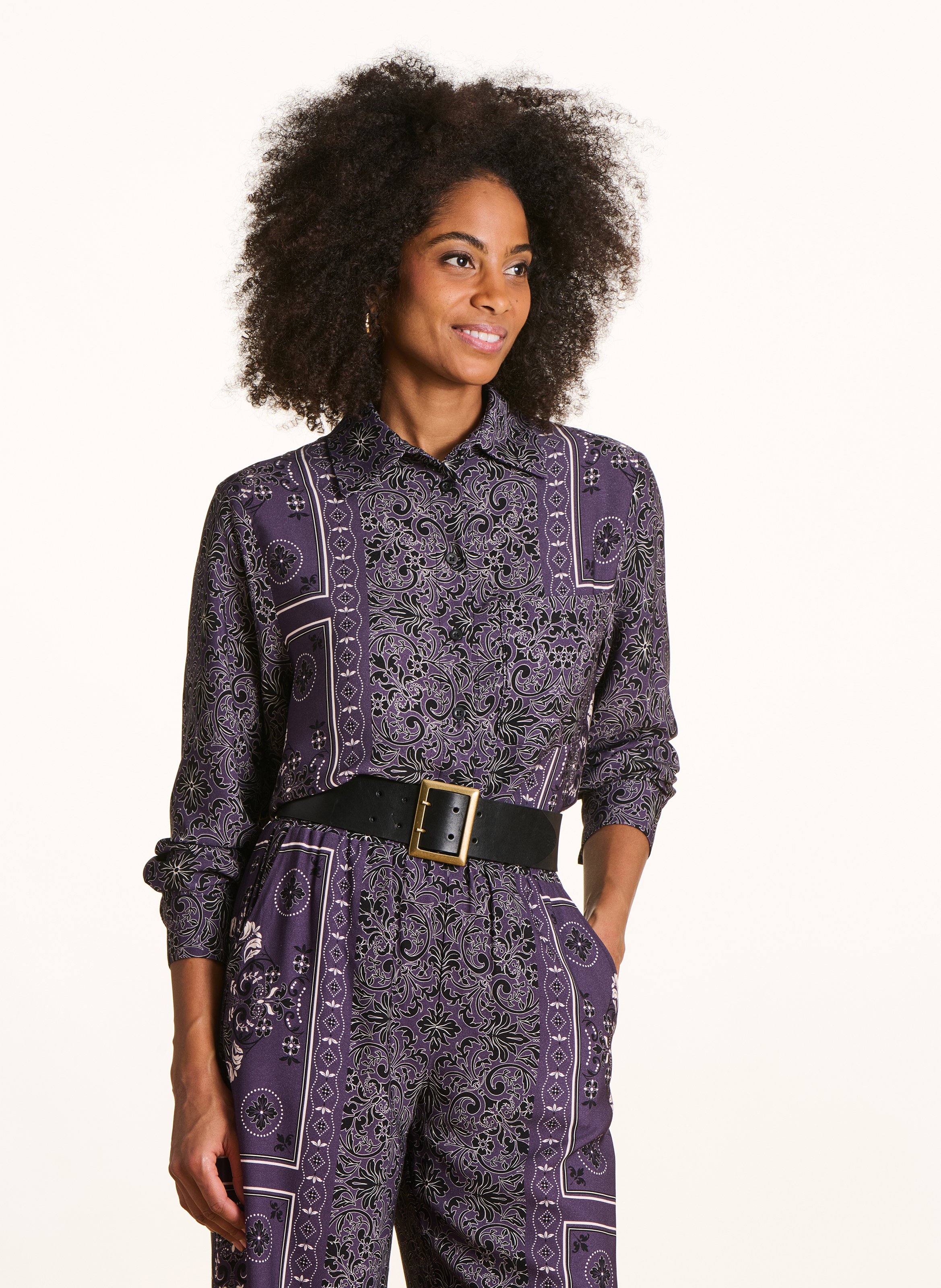 Blouse met klassieke kraag LA FEE MARABOUTEE Violet