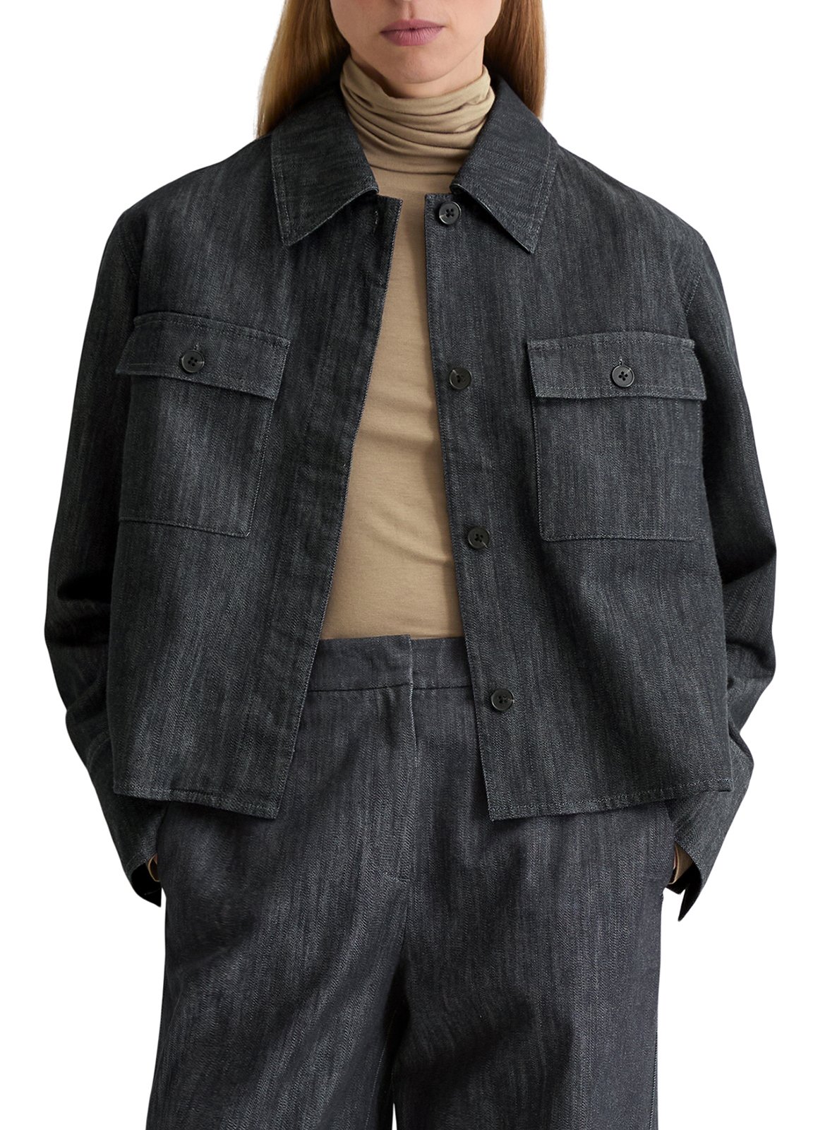 Veste droite col classique en coton mélangé MARC O&#039;POLO Bleu