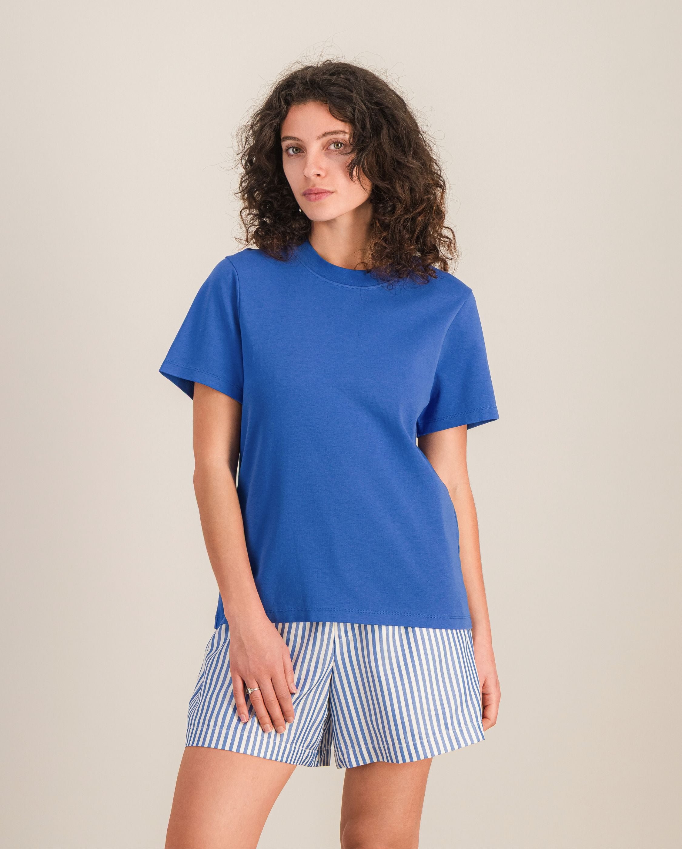 Women's organic cotton t-shirt, azure ANGARDE Blue