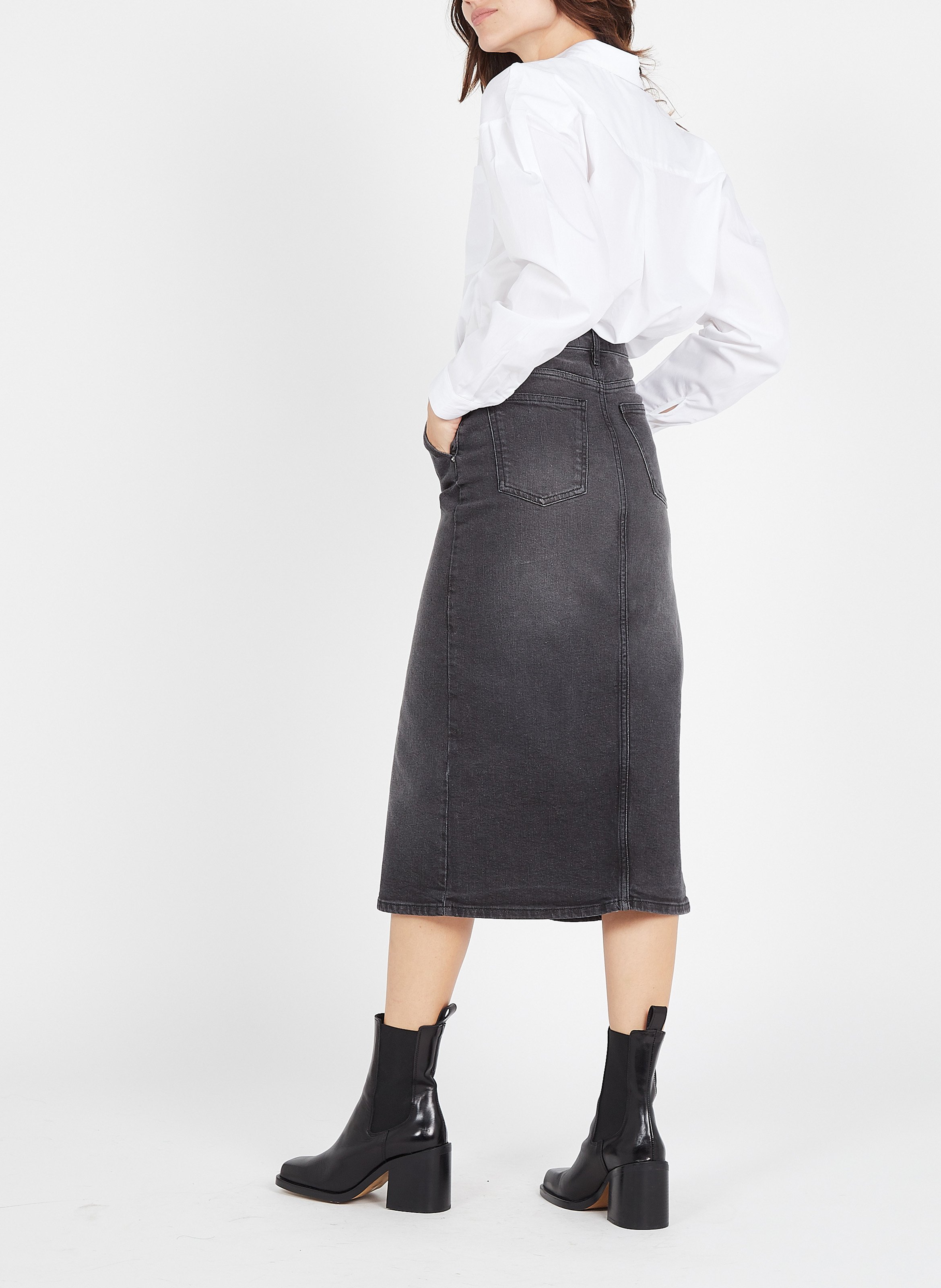 Cotton shirt with classic collar ONE STEP White