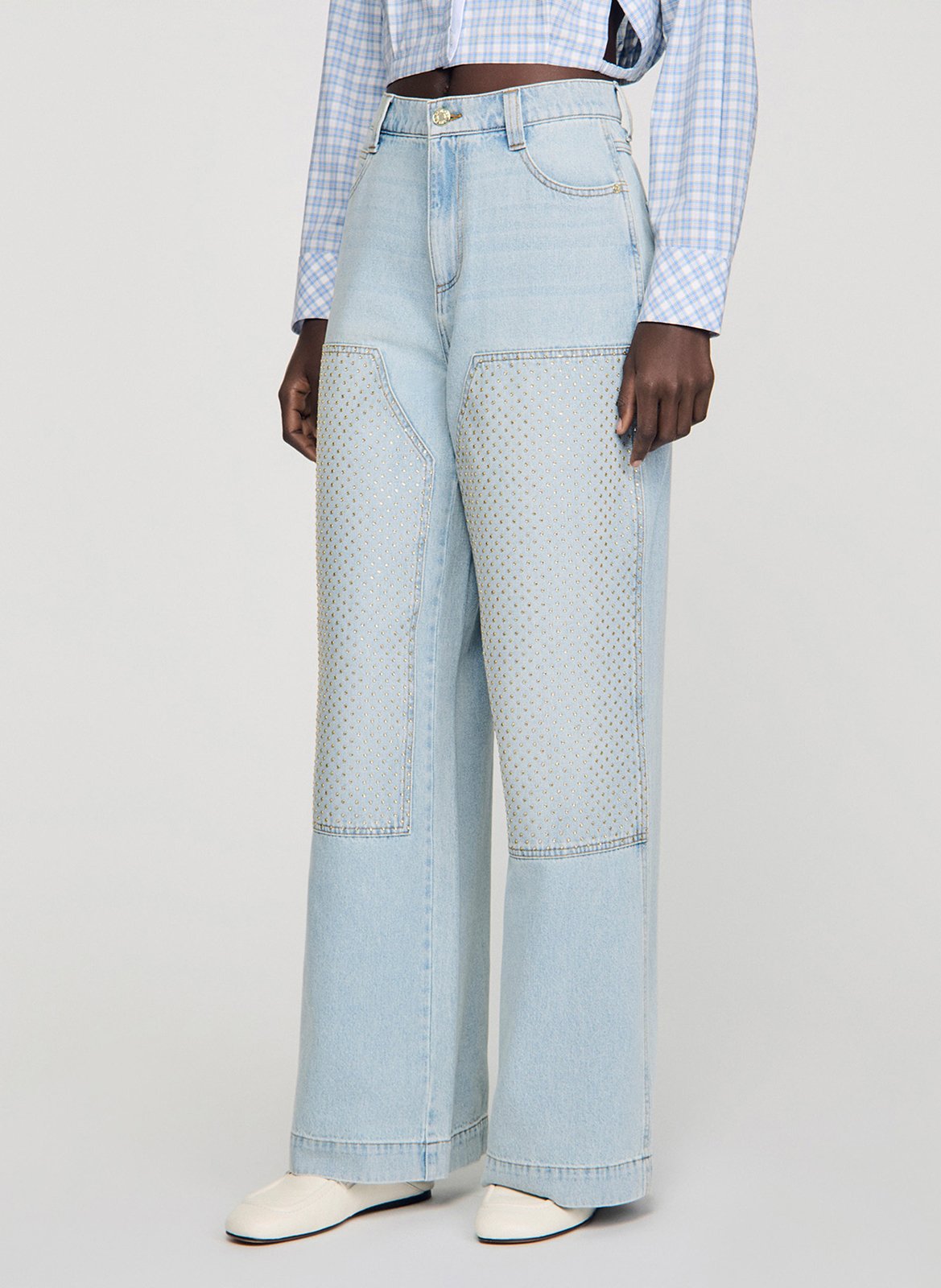 Gekleurde straight-fit jeans met 5 zakken SANDRO Blauw