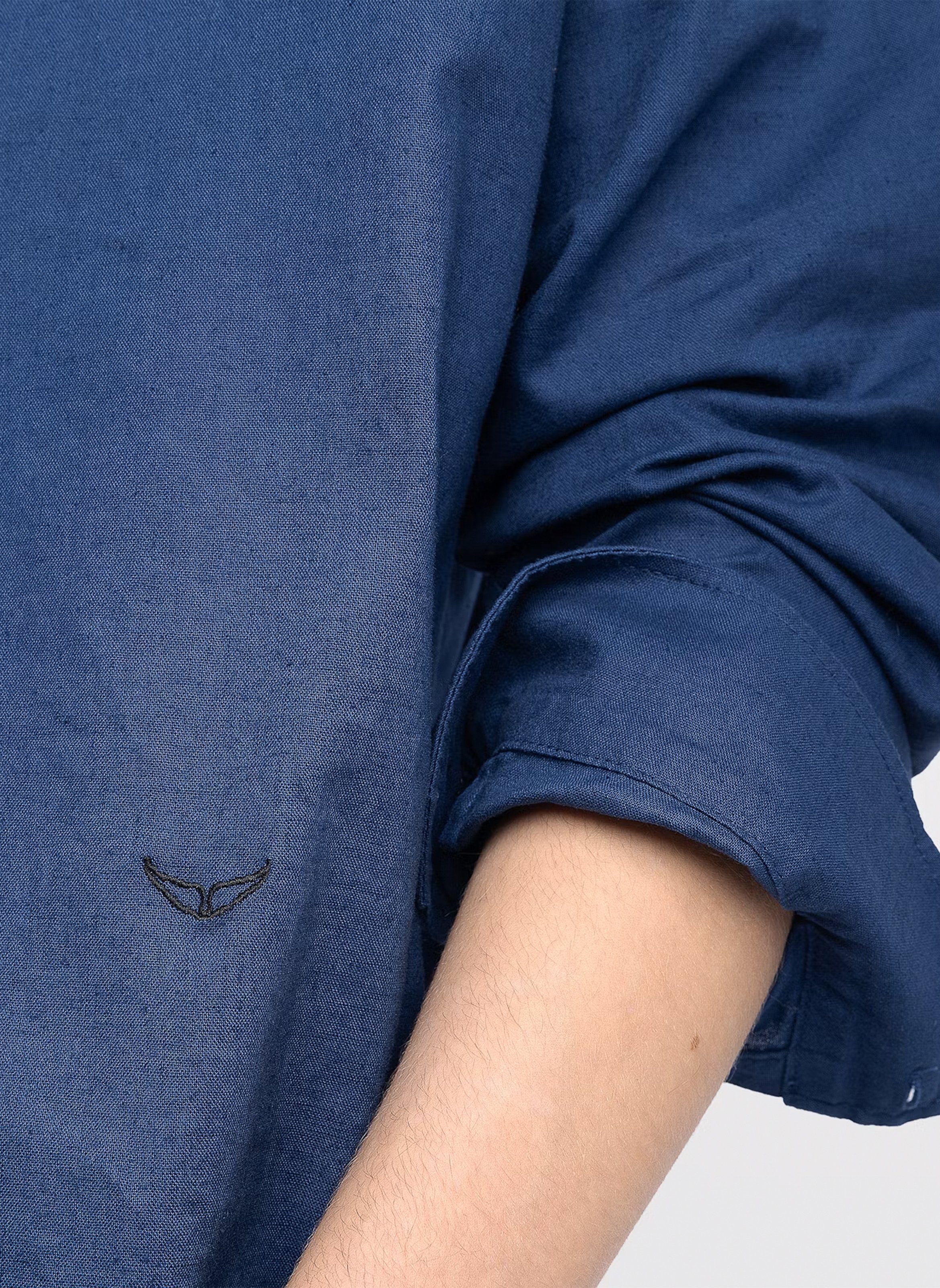 Blouse col rond ample unie en lin mélangé ZADIG&VOLTAIRE Bleu