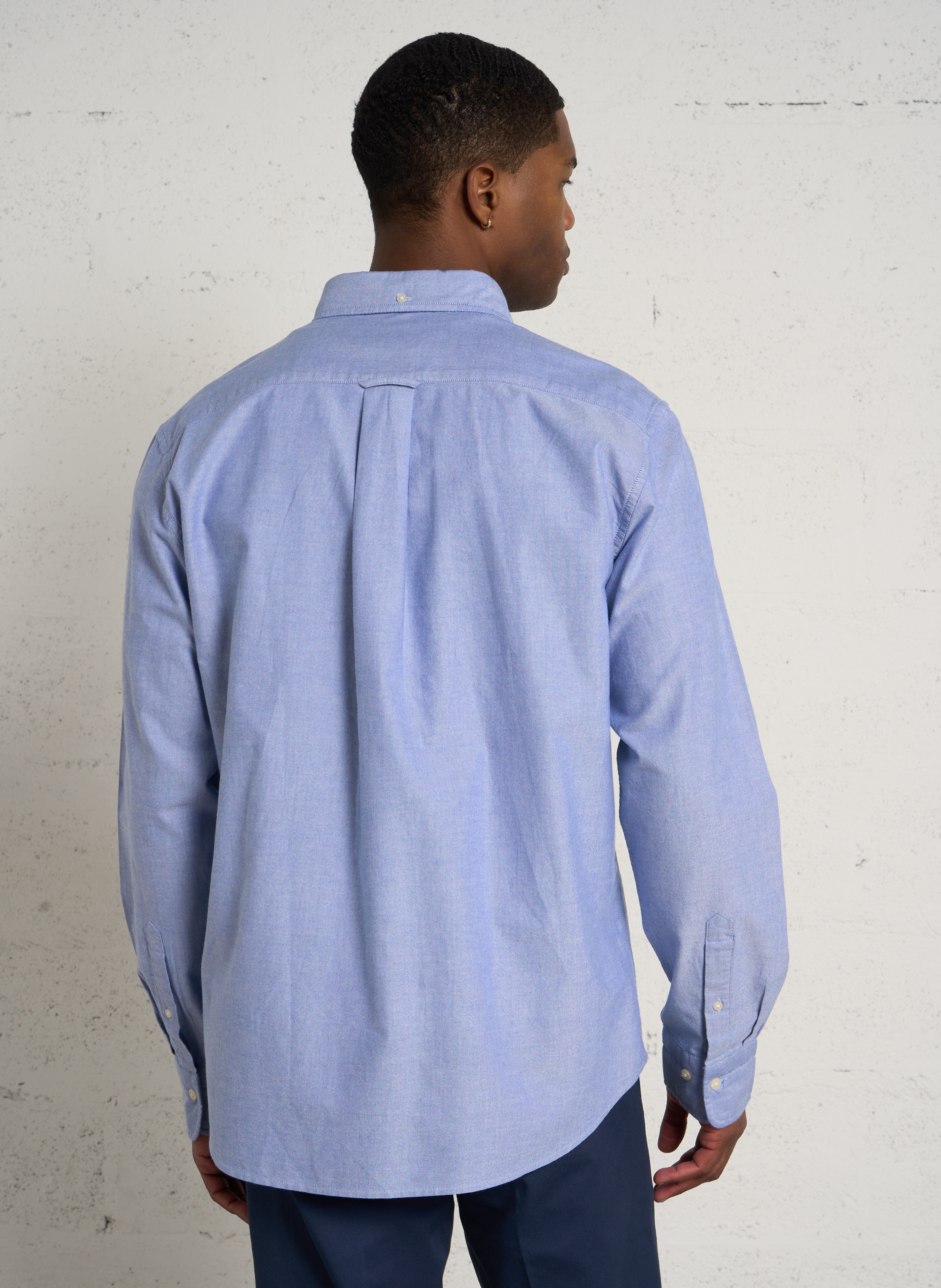 Chemise regular-fit col américain en coton GANT Bleu