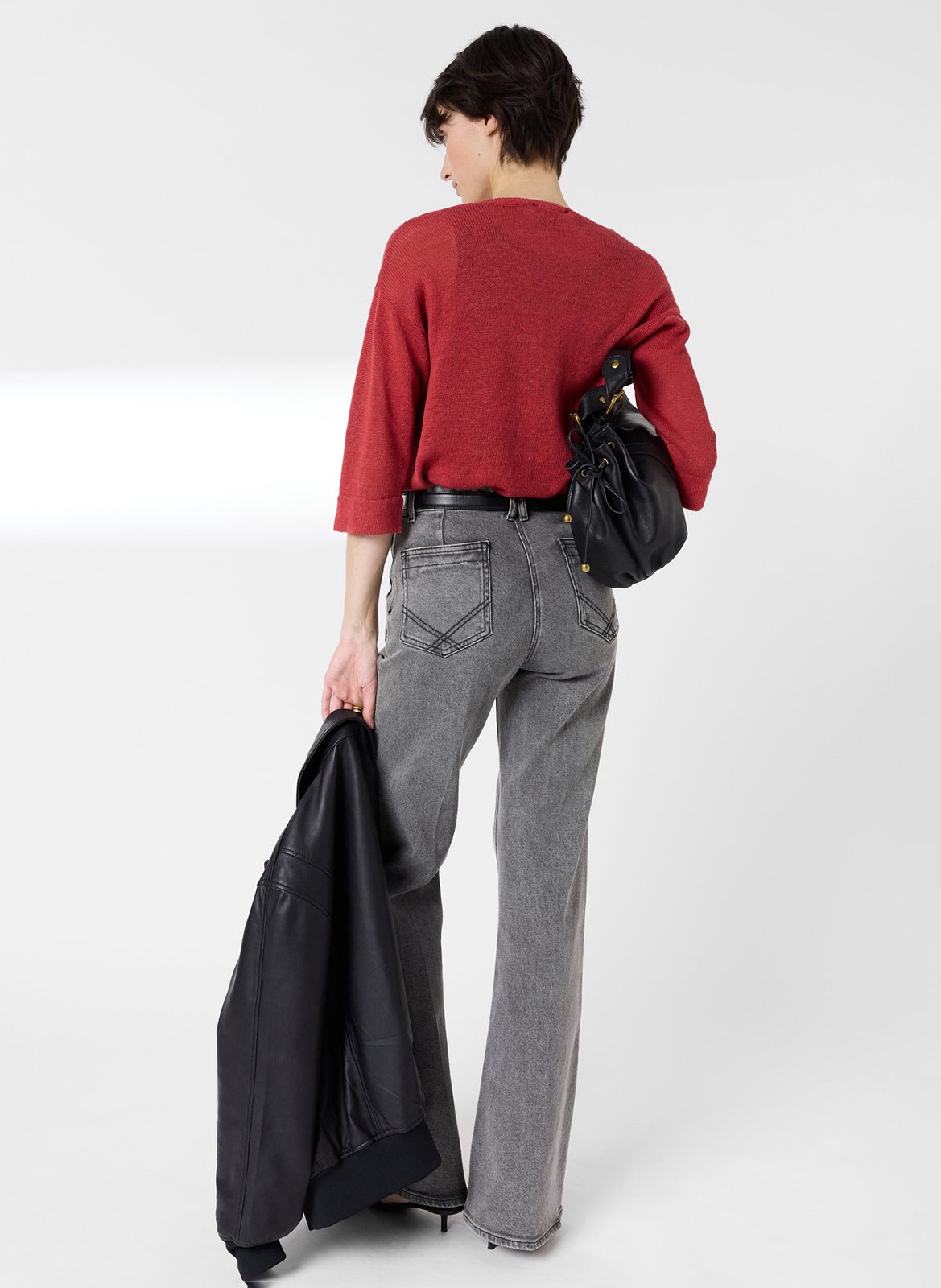 Leinenpullover mit V-Ausschnitt GERARD DAREL Rot