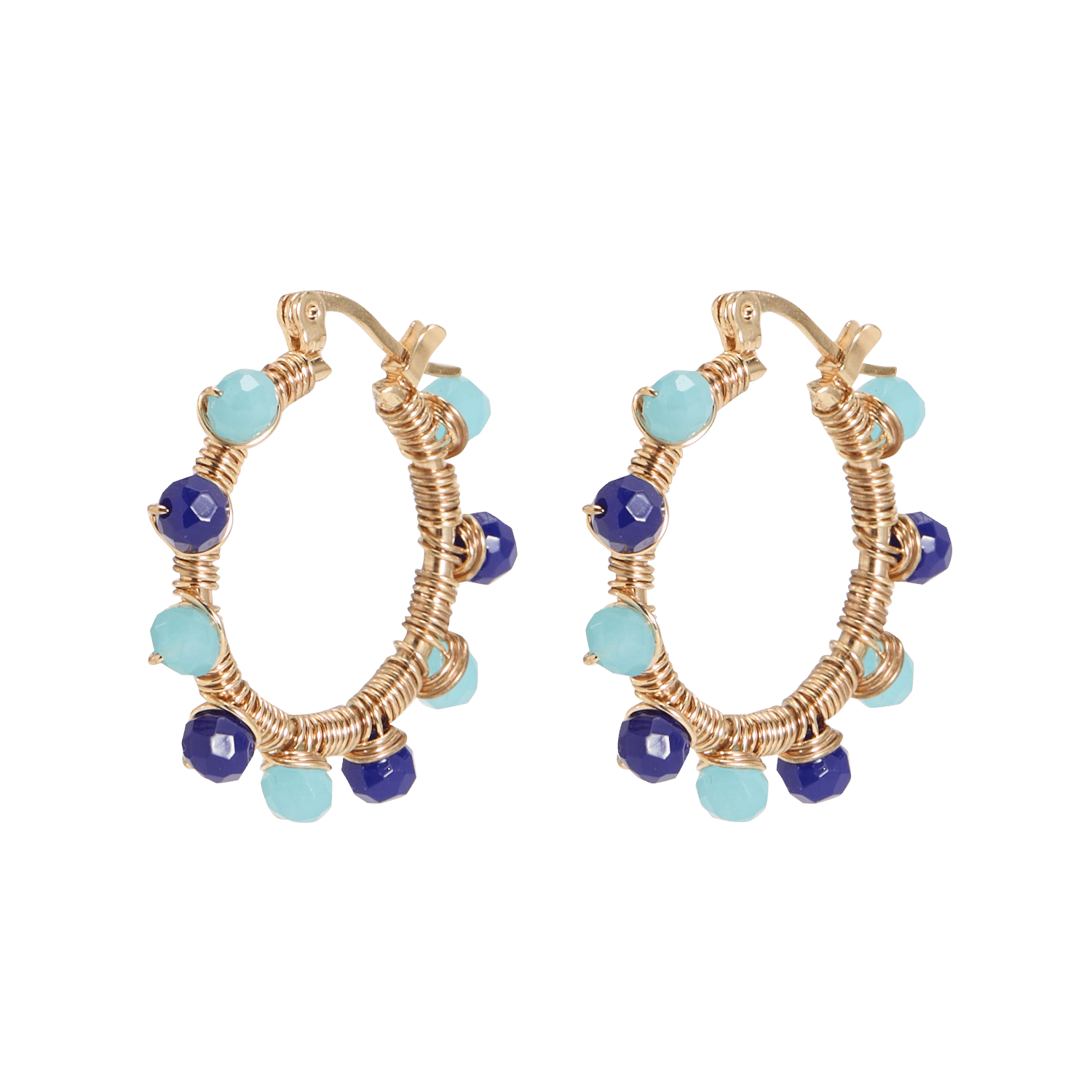 Créoles en laiton et perle de verre LA FEE MARABOUTEE Jaune