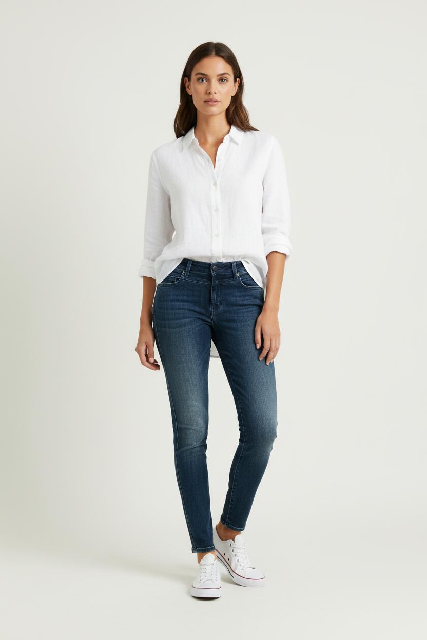 Cropped slim jeans with studs CLOSED - Seconde Main Blue