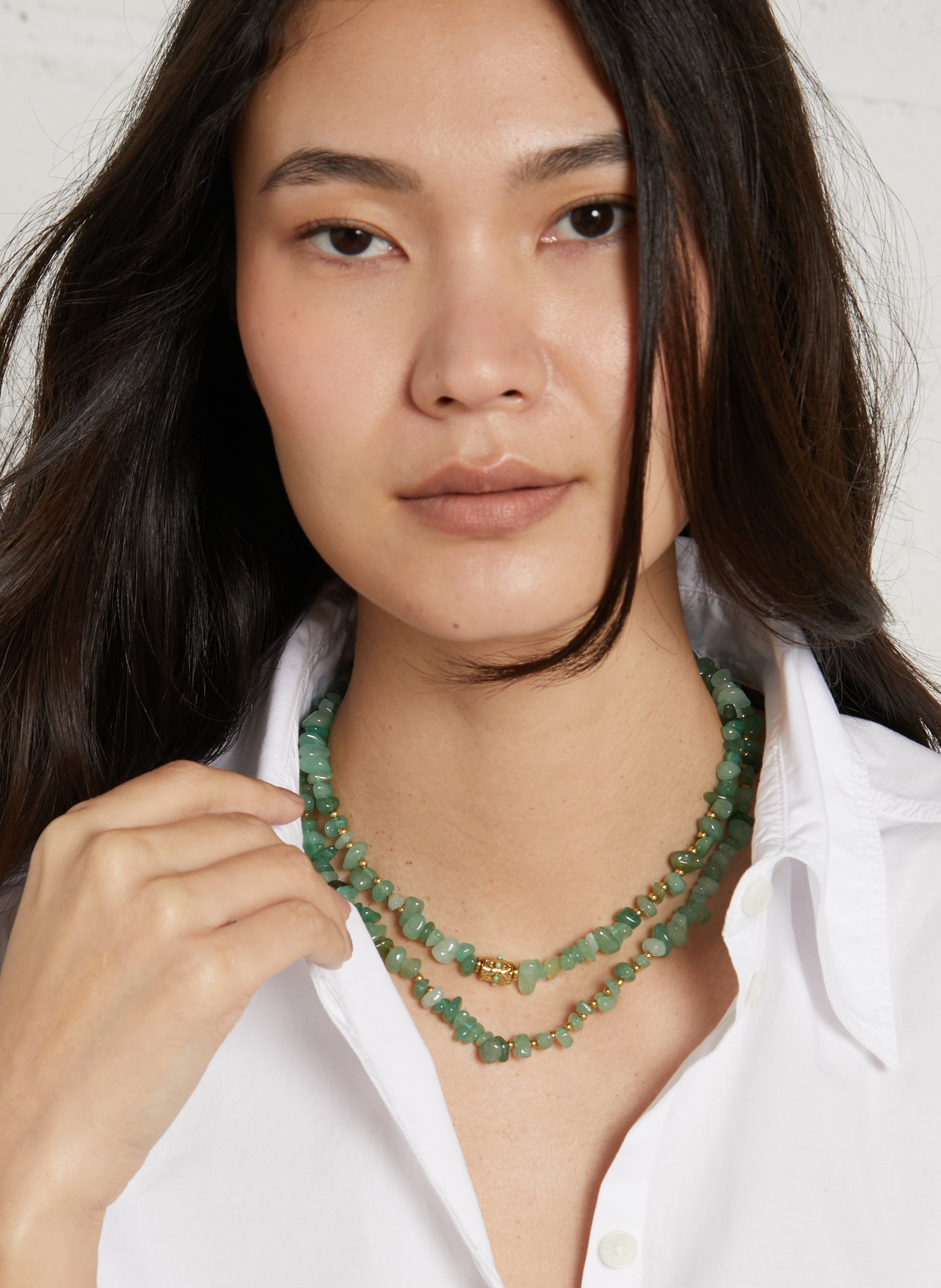 Edelsteen halsketting AU PRINTEMPS PARIS Groen