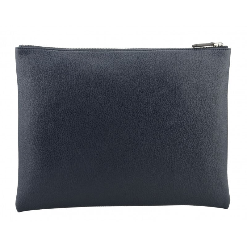 Calfskin leather shoulder bag POURCHET Blue