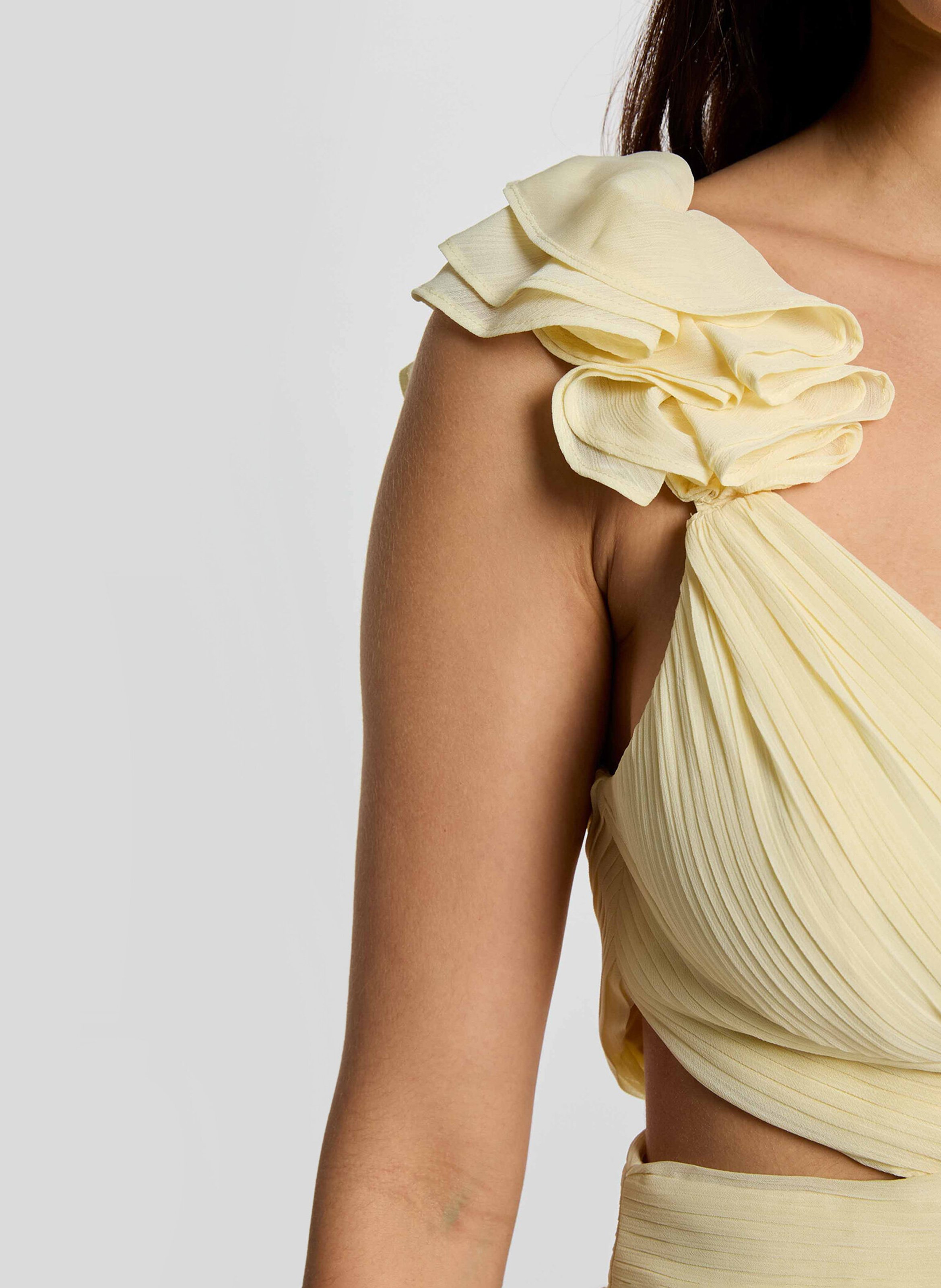 Robe longue col V  MORGAN Jaune