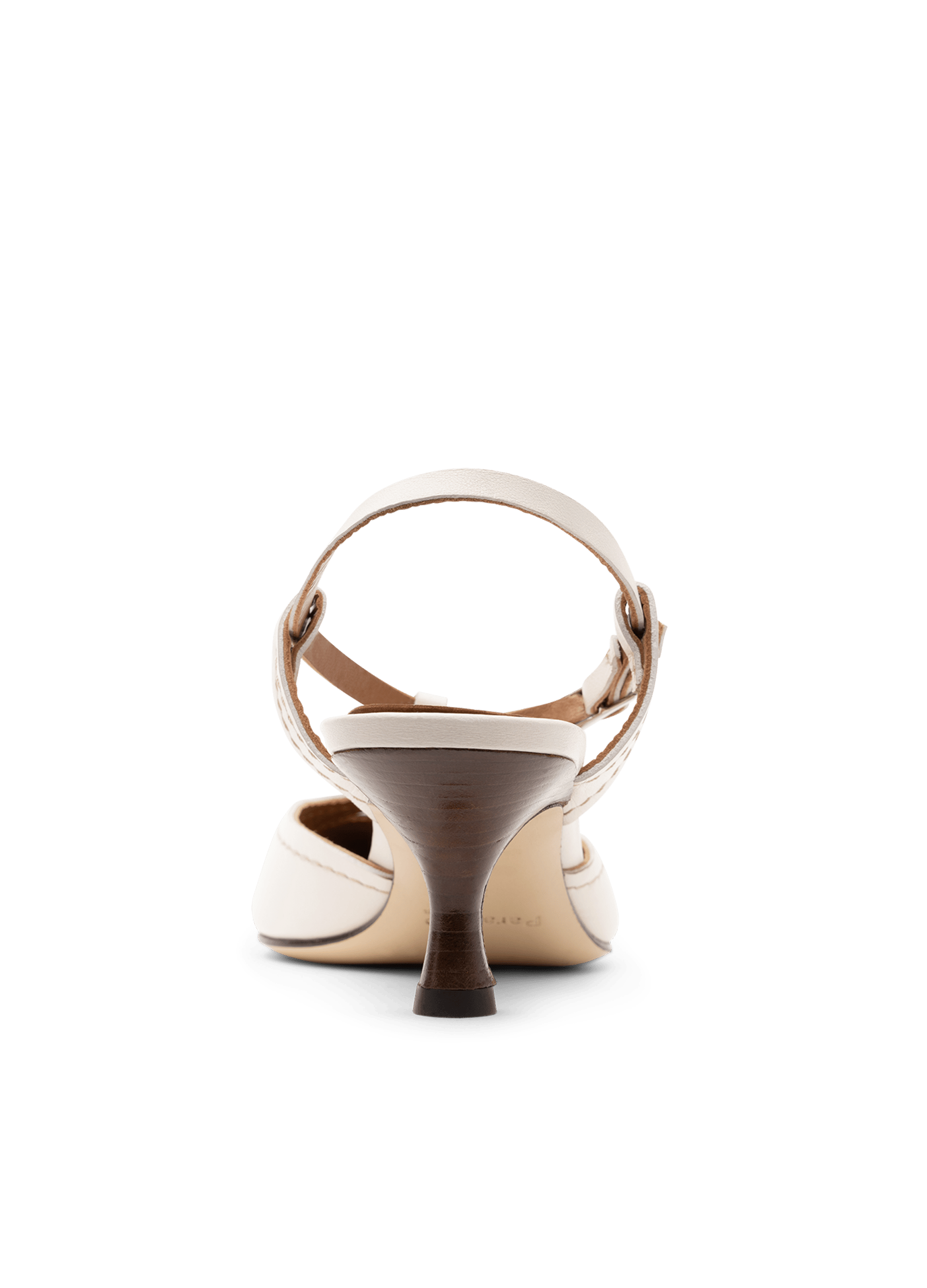 Slingback en cuir lisse latte PARALLELE PARIS Blanc