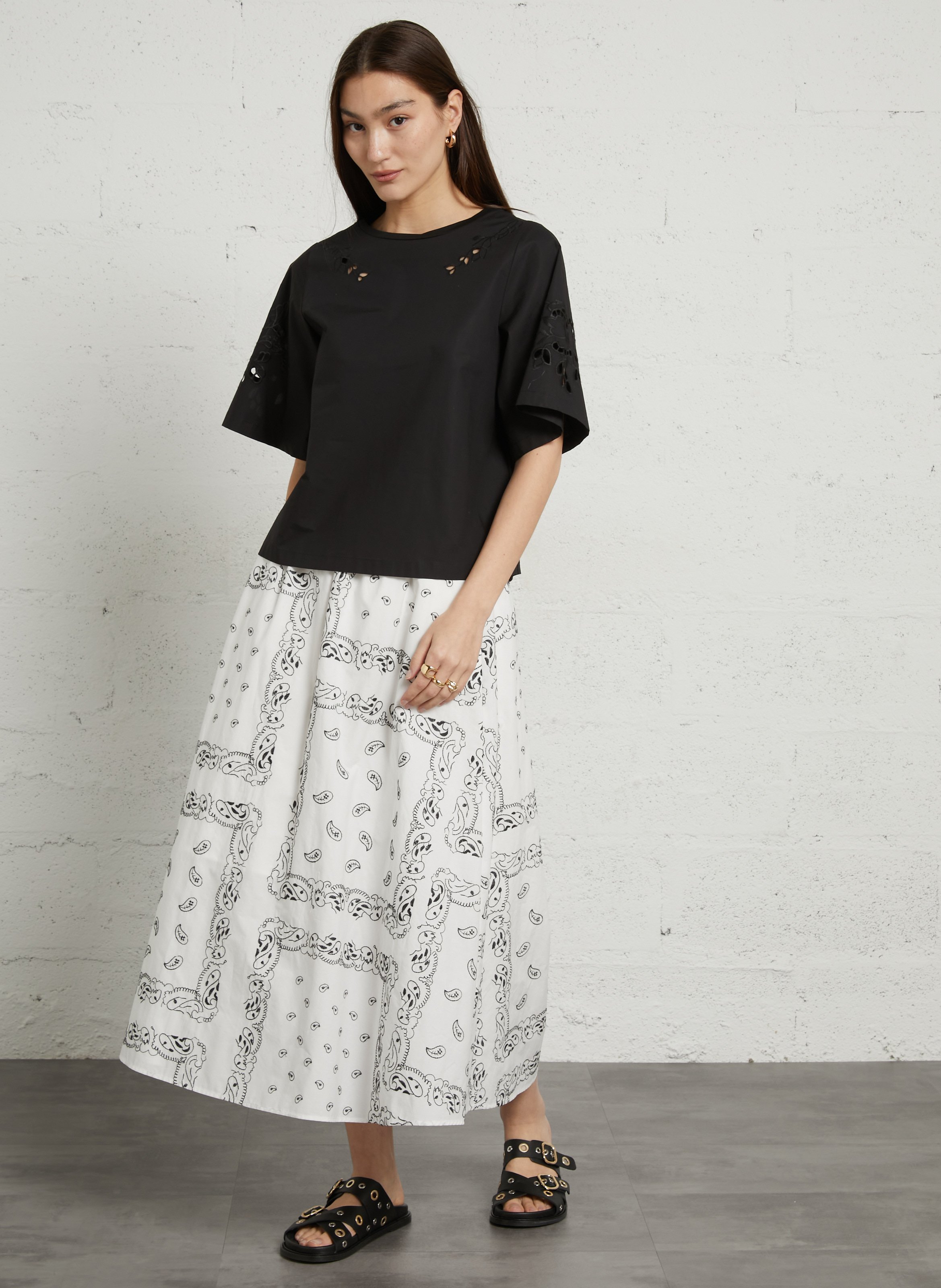 Loose-fit round-neck cotton top MAX MARA WEEK END Black