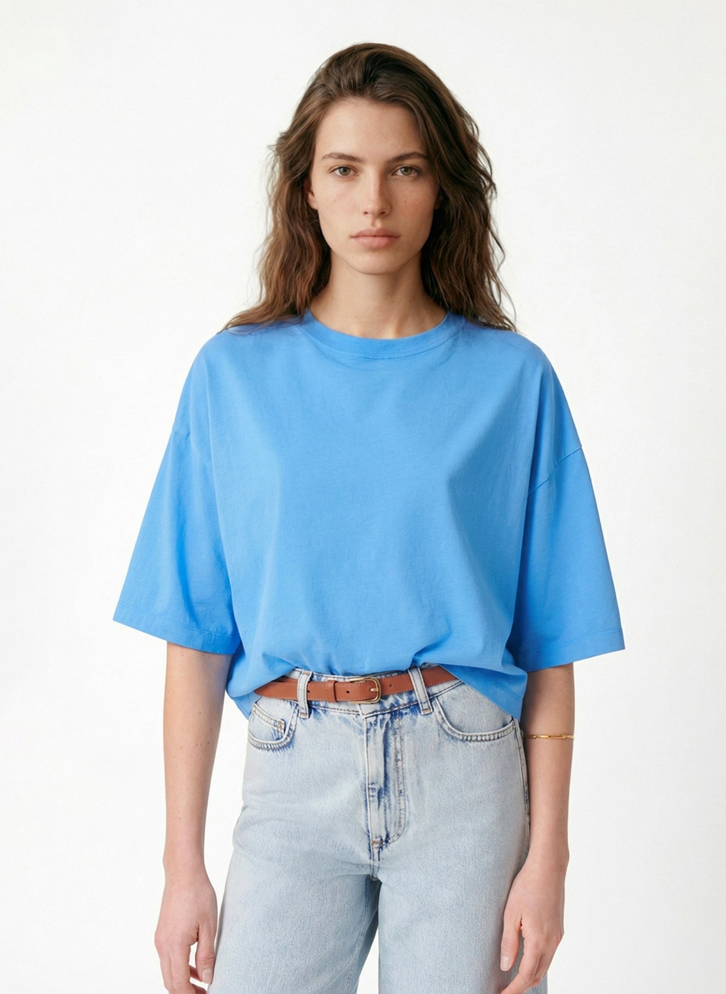 Kort T-shirt van biokatoen VANESSA BRUNO Blauw