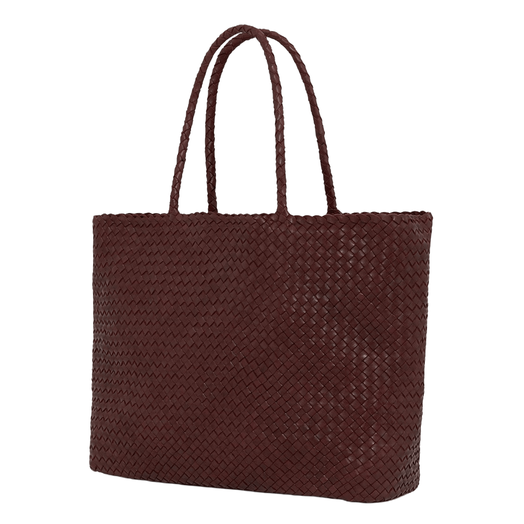 Sac cabas en cuir tressé PABLO Rouge