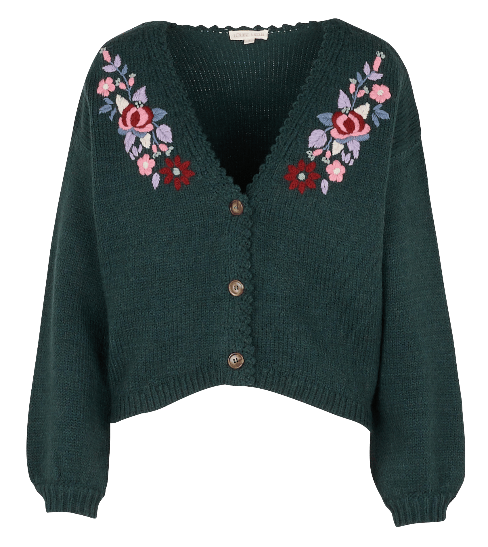 Cadigan droit col V en maille LOUISE MISHA Vert