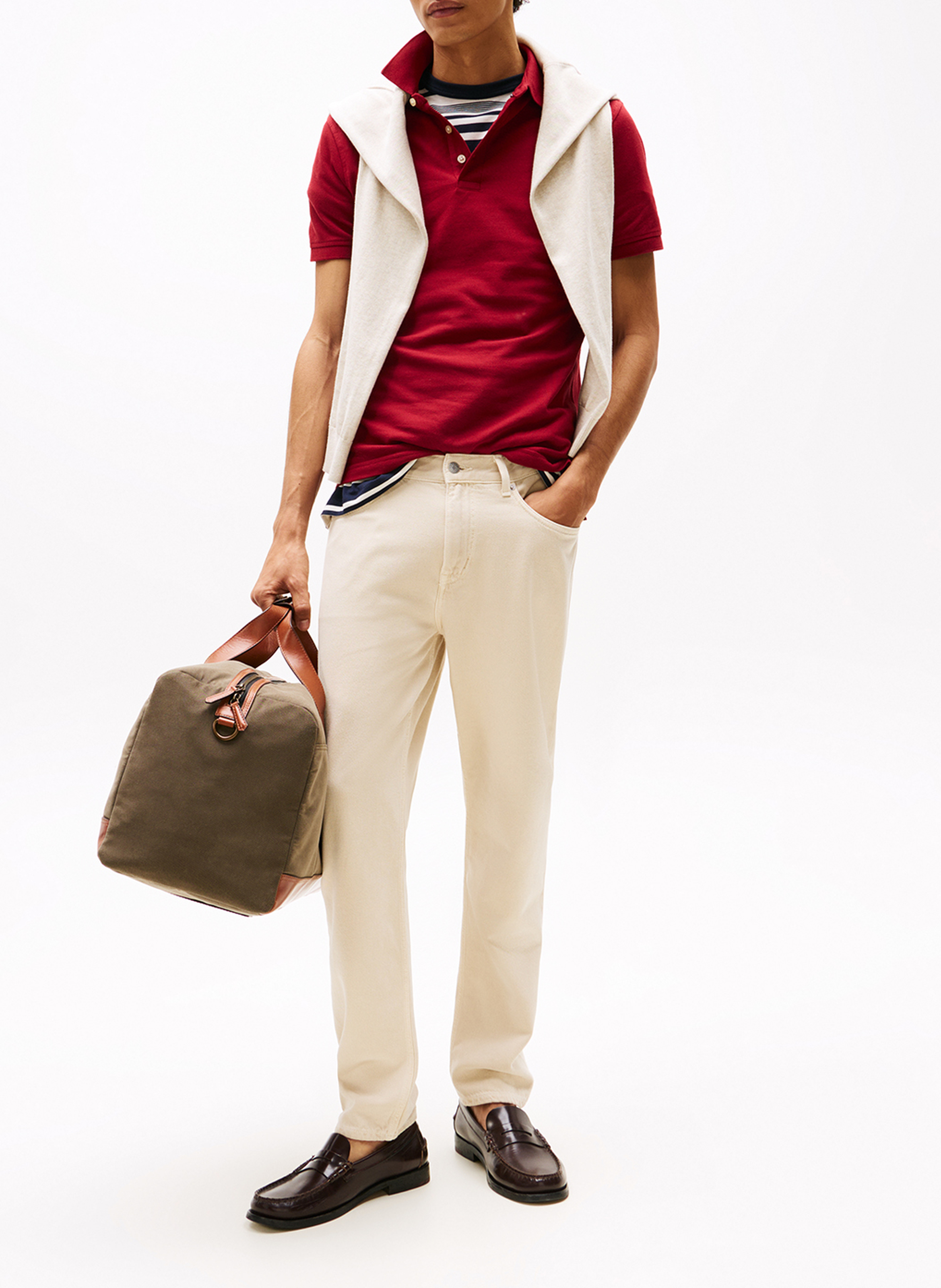 Slimfit-Poloshirt aus Bio-Baumwolle TOMMY HILFIGER Rot