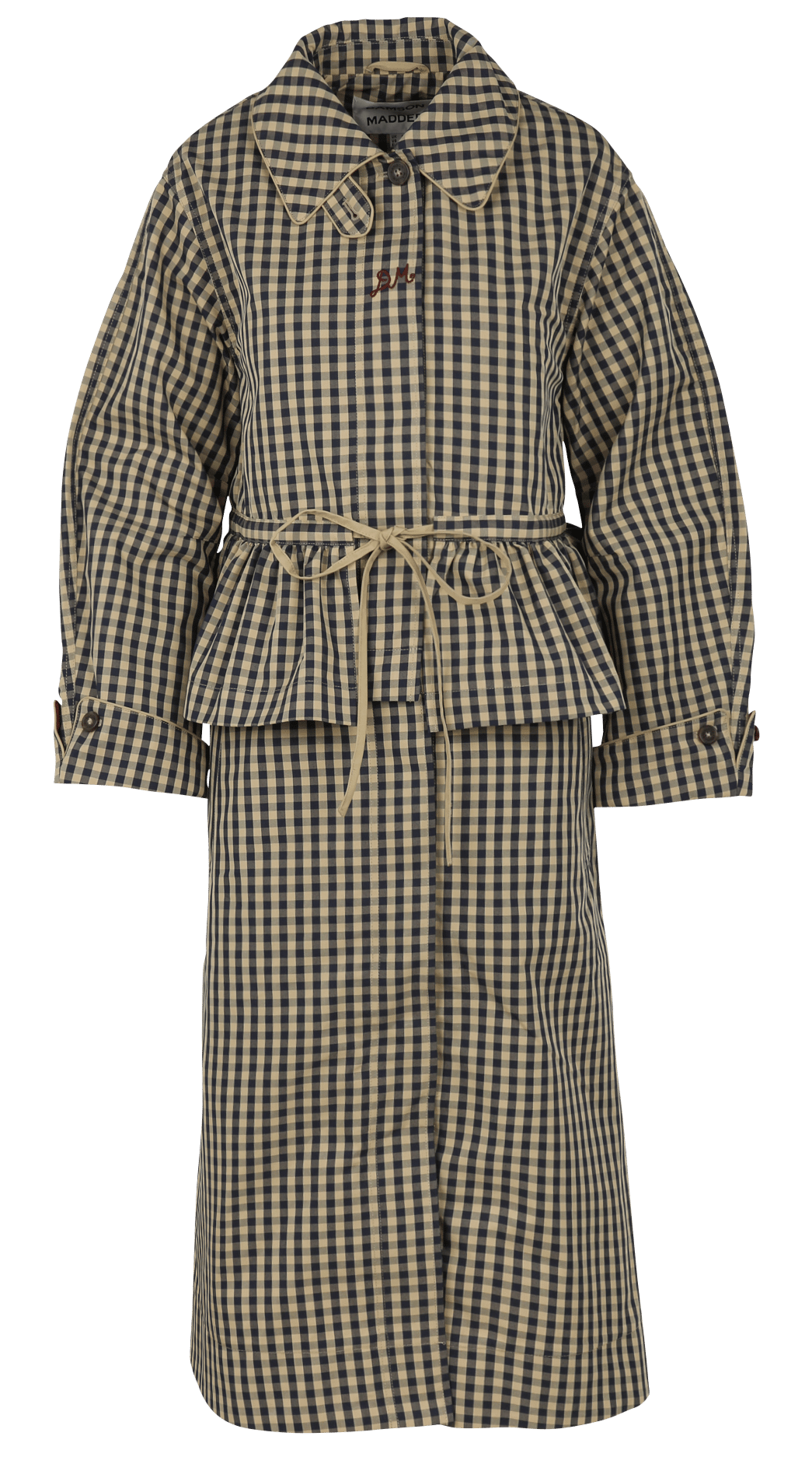 Oversized trenchcoat met klassieke kraag in biologisch katoenmix met print. DAMSON MADDER Blauw