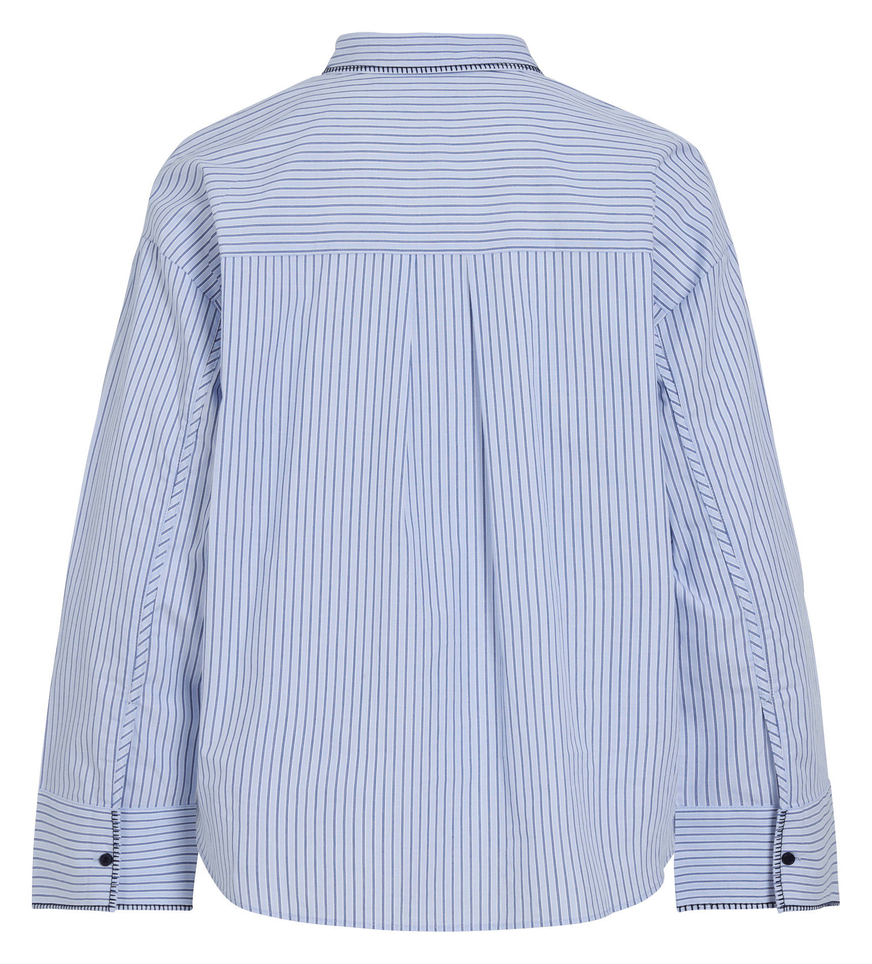 Wijde, gestreepte blouse met klassieke kraag VILA Blauw