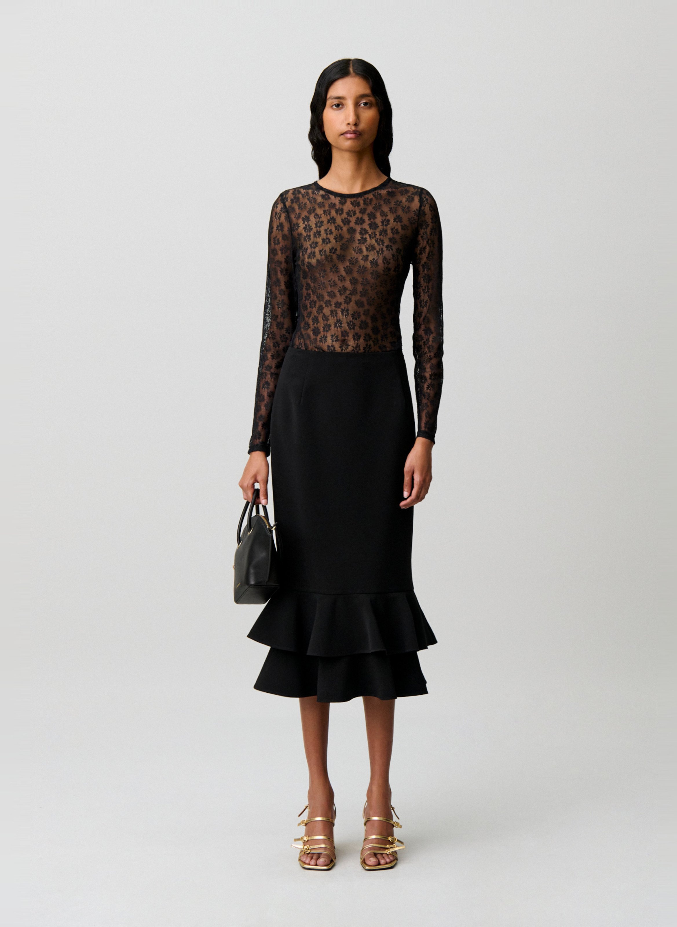 Top met transparante print CLAUDIE PIERLOT Zwart