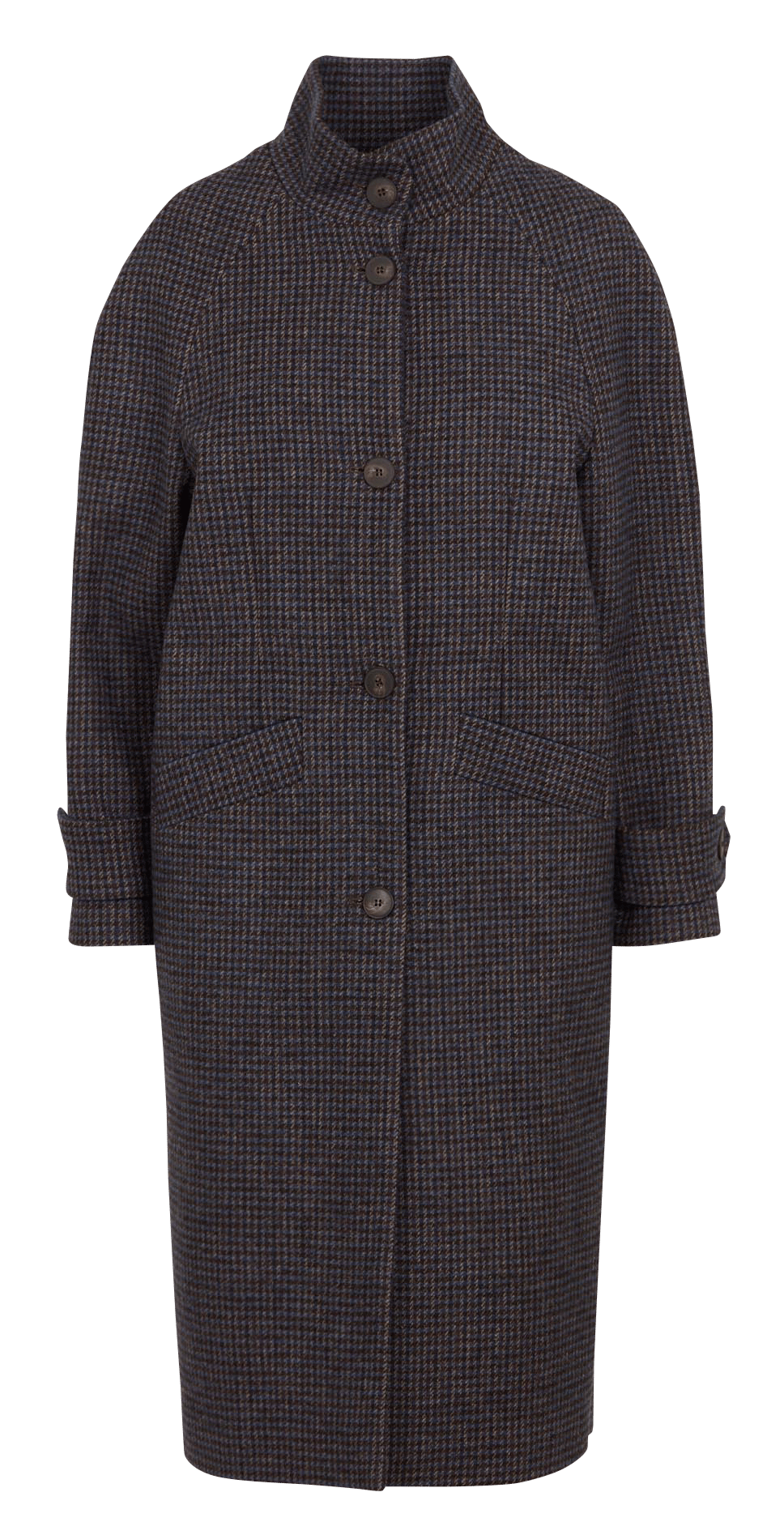 Rechte jas met opstaande kraag en print MAISON 123 Blauw