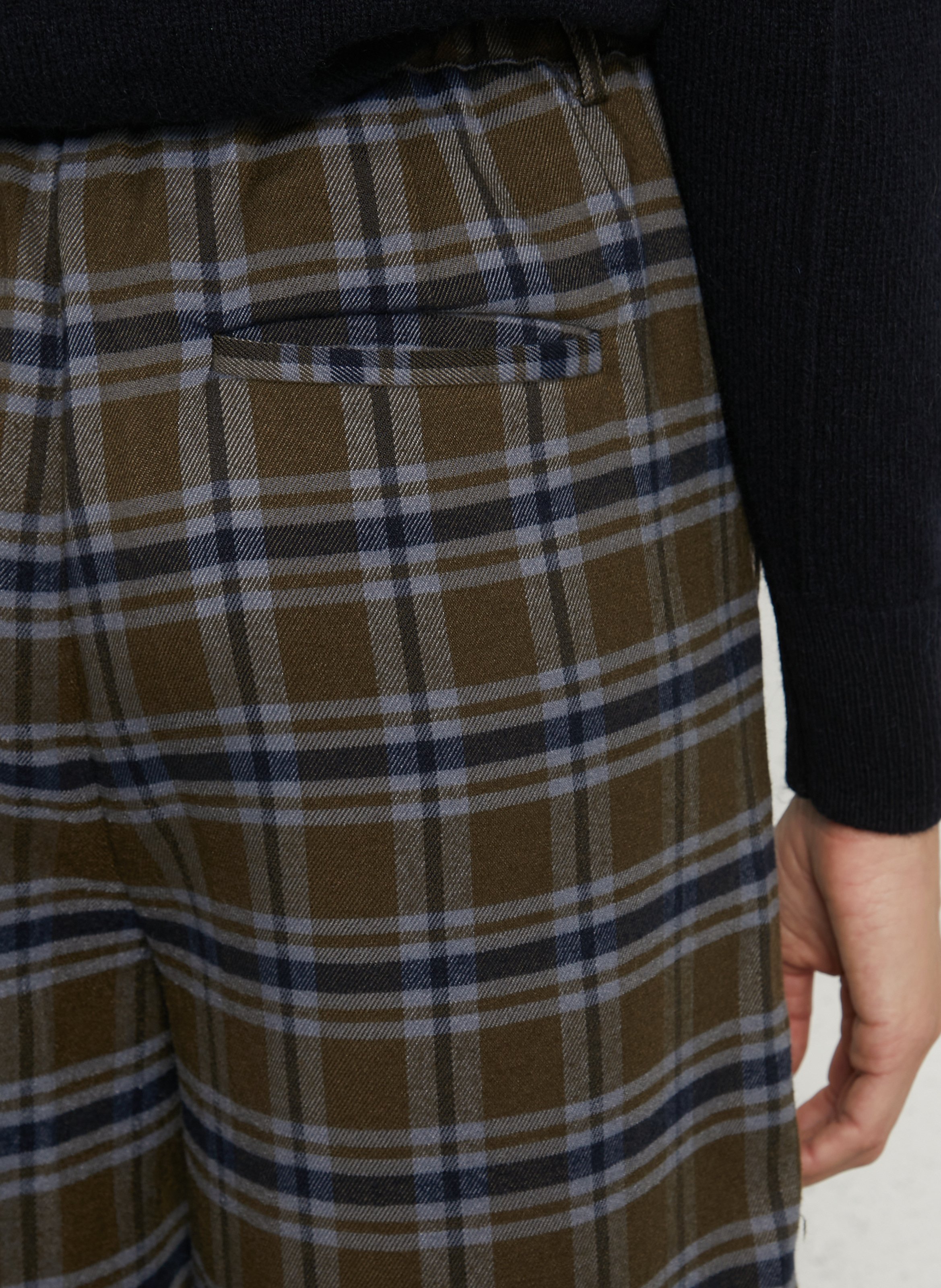 Pantalon droit à carreaux BELLA JONES Kaki