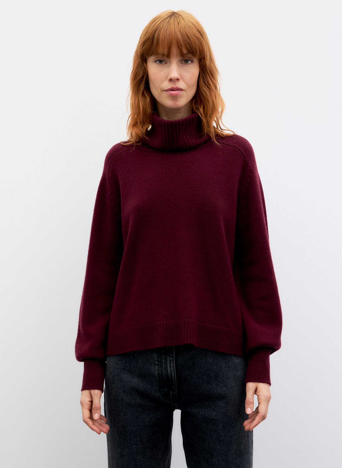 Straight wool sweater with removable collar GERARD DAREL Red