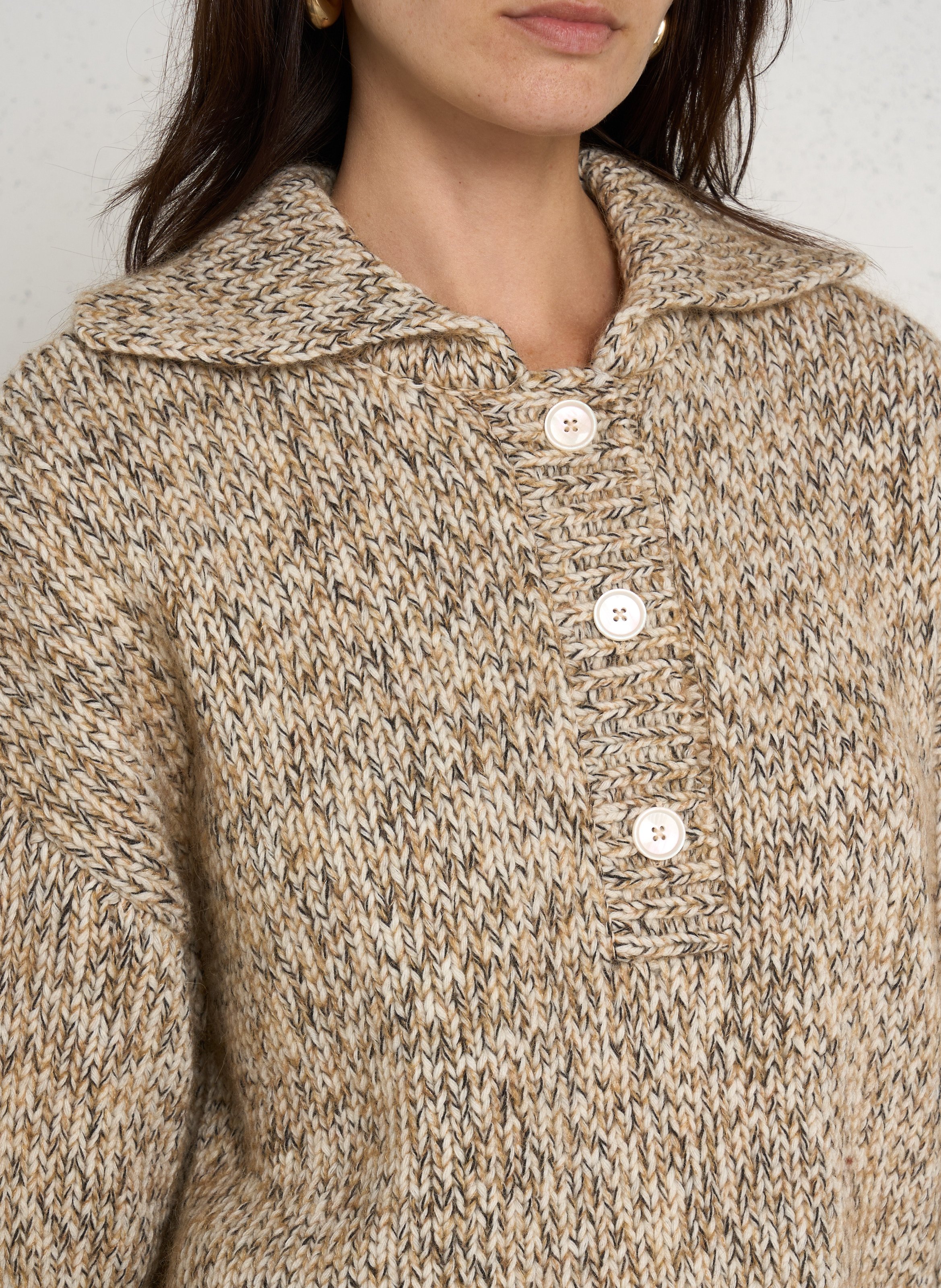 Oversized wool-blend sweater THE NEW SOCIETY Beige