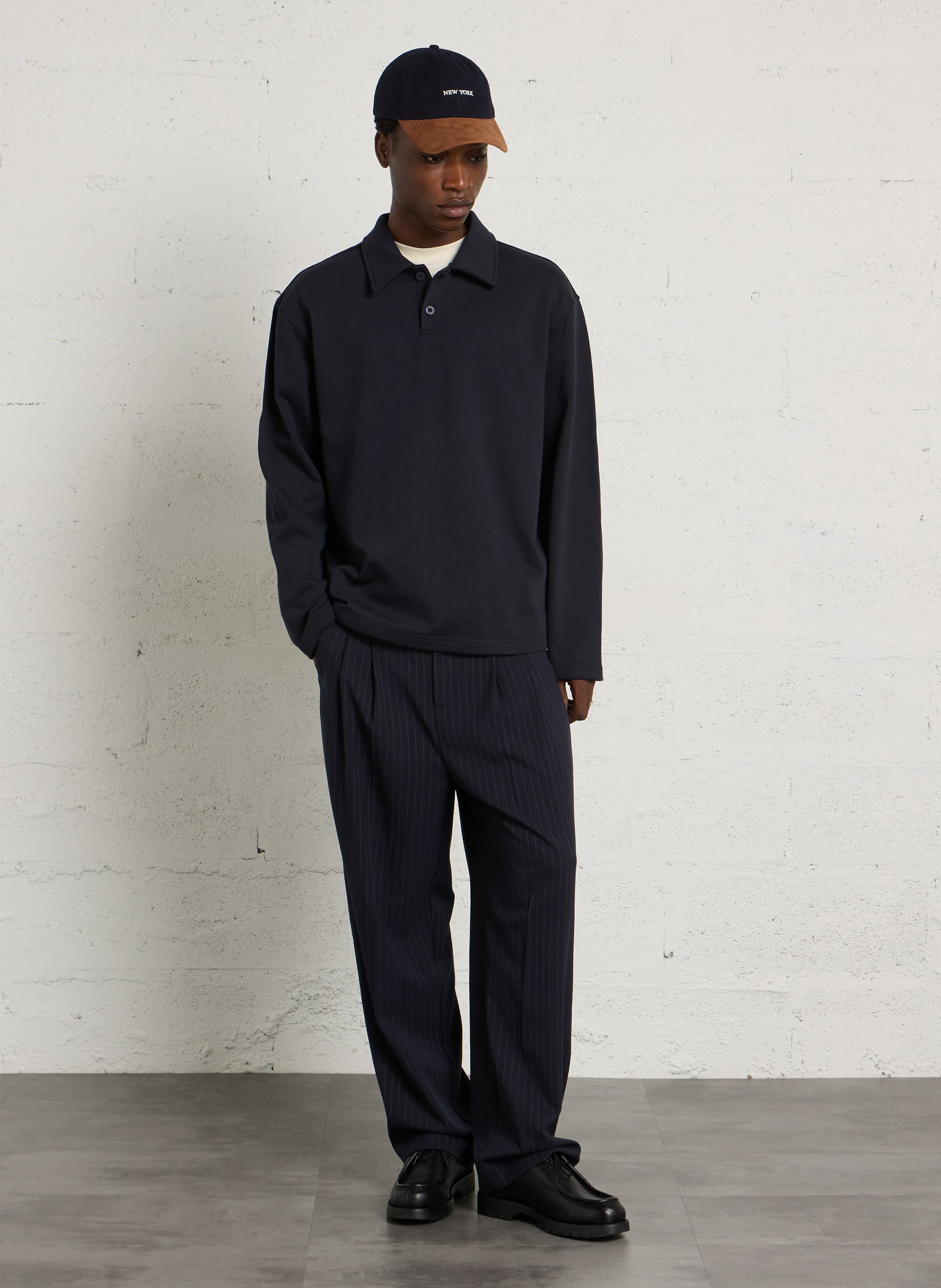Gestreifte Anzughose mit Bügelfalten CASUAL FRIDAY Blau