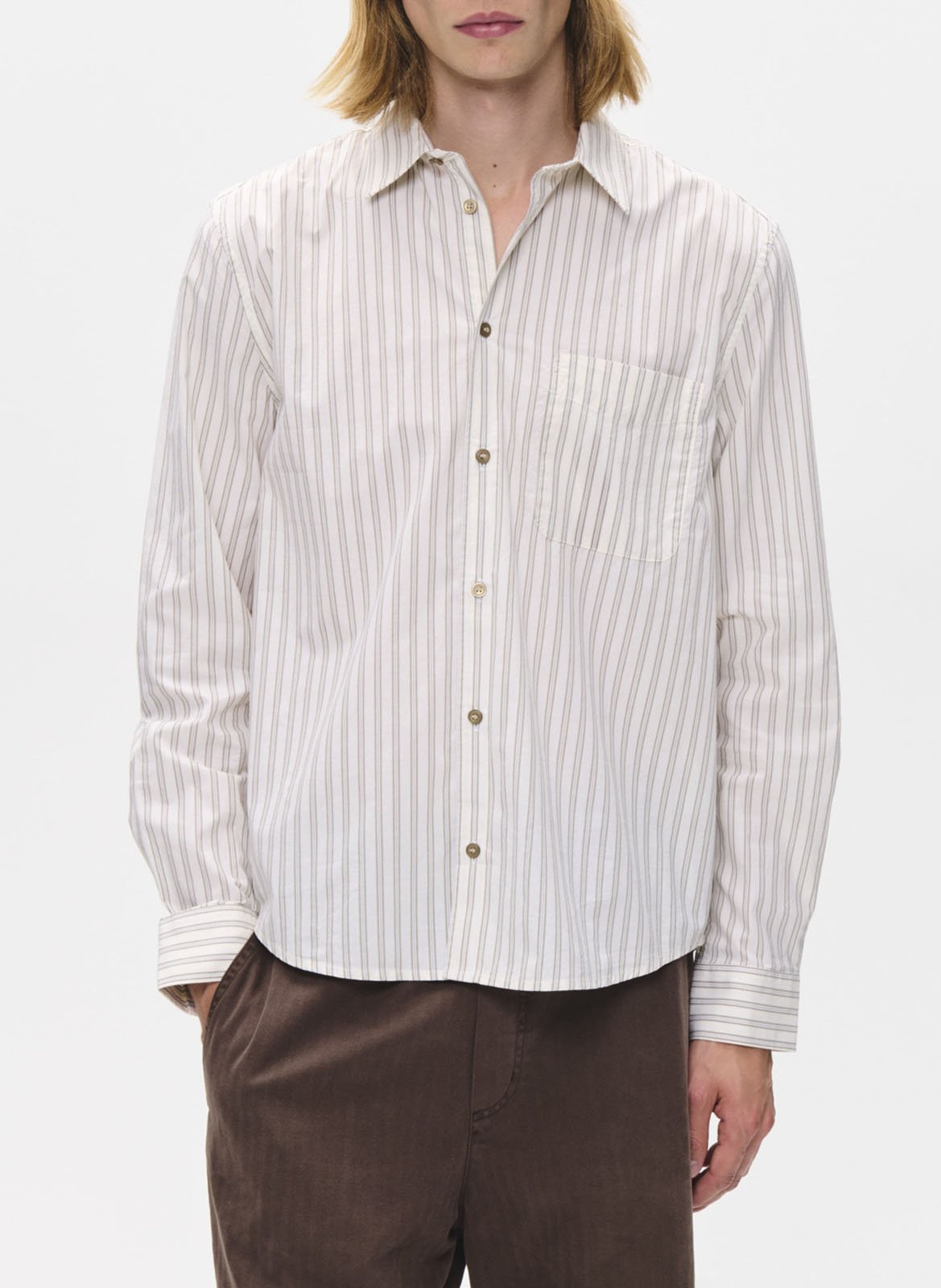 Straight cotton shirt WOOD WOOD White
