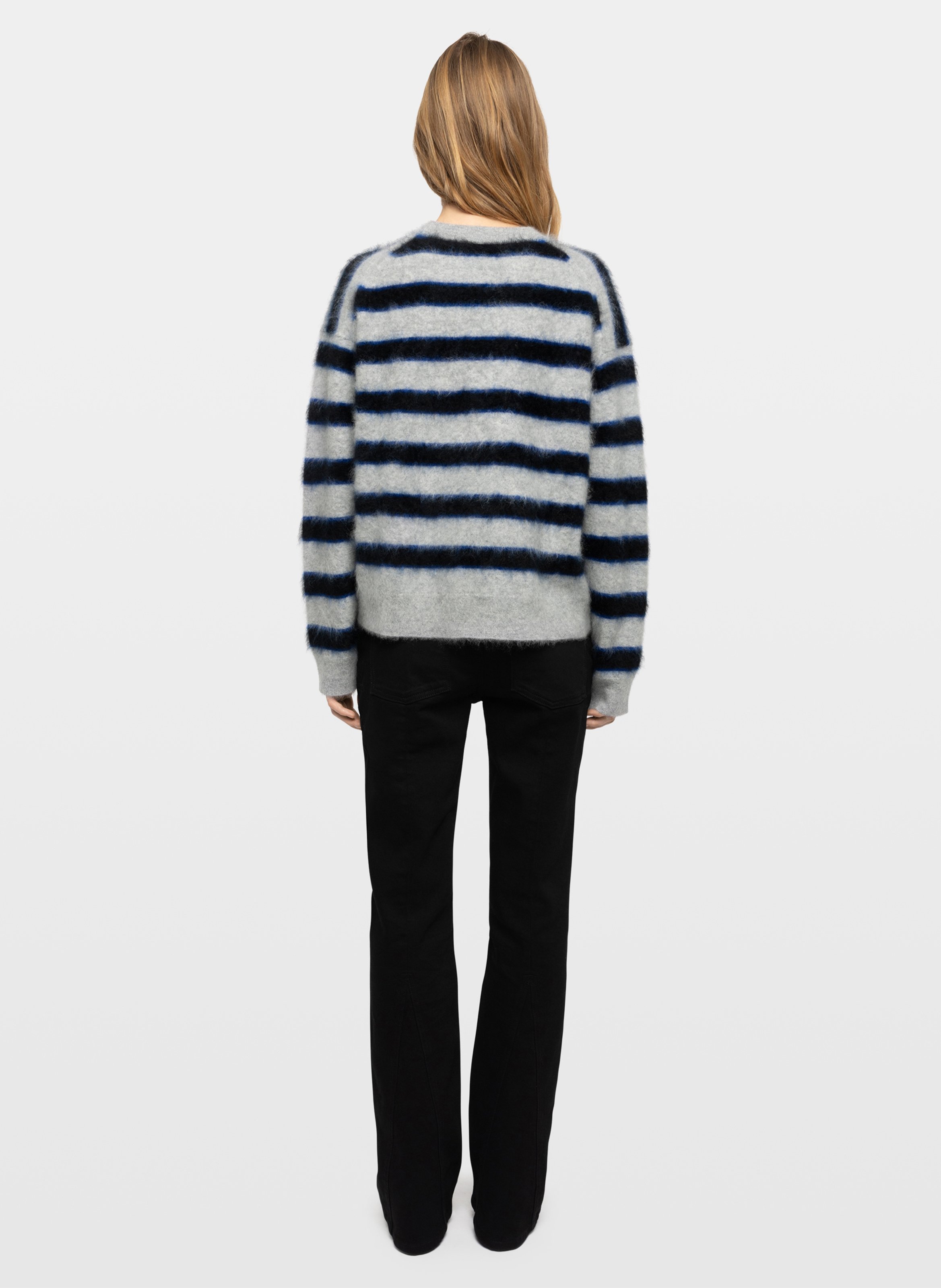 Pull droit col rond en cachemire ZADIG&VOLTAIRE Grey