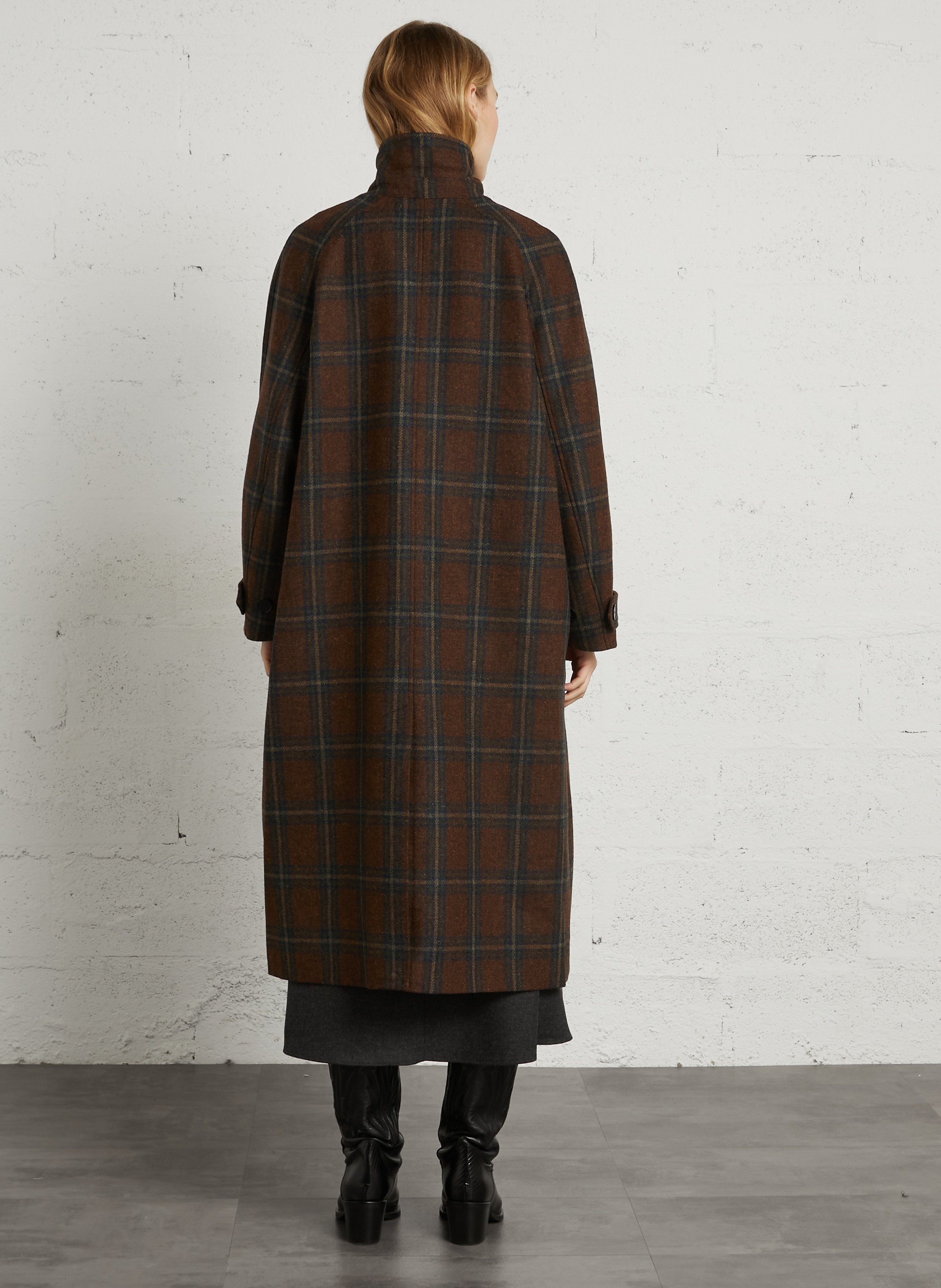 Halflange jas met geribbelde kraag van katoen. BARBOUR Zwart