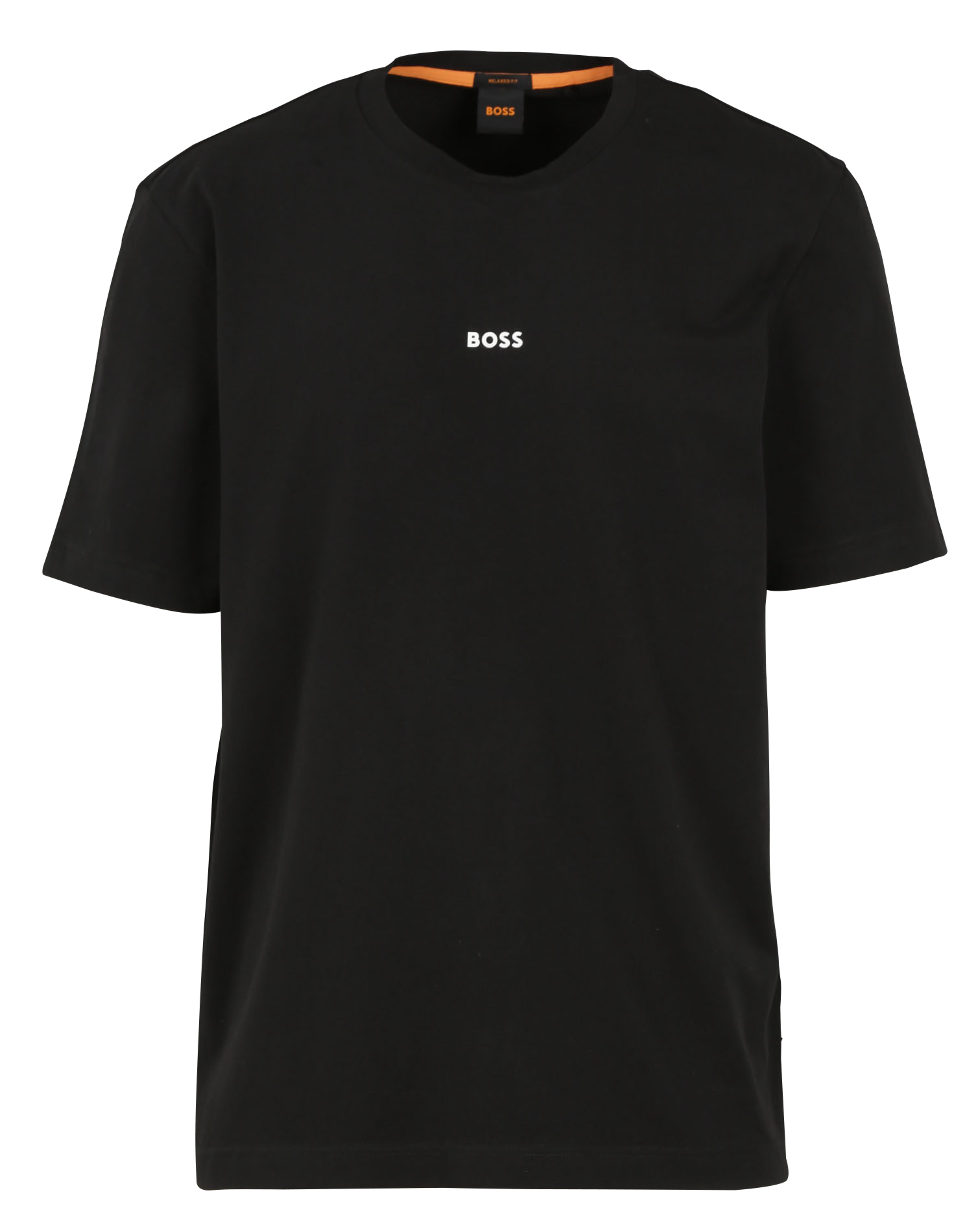 Round-neck cotton-blend T-shirt with screen print BOSS Black