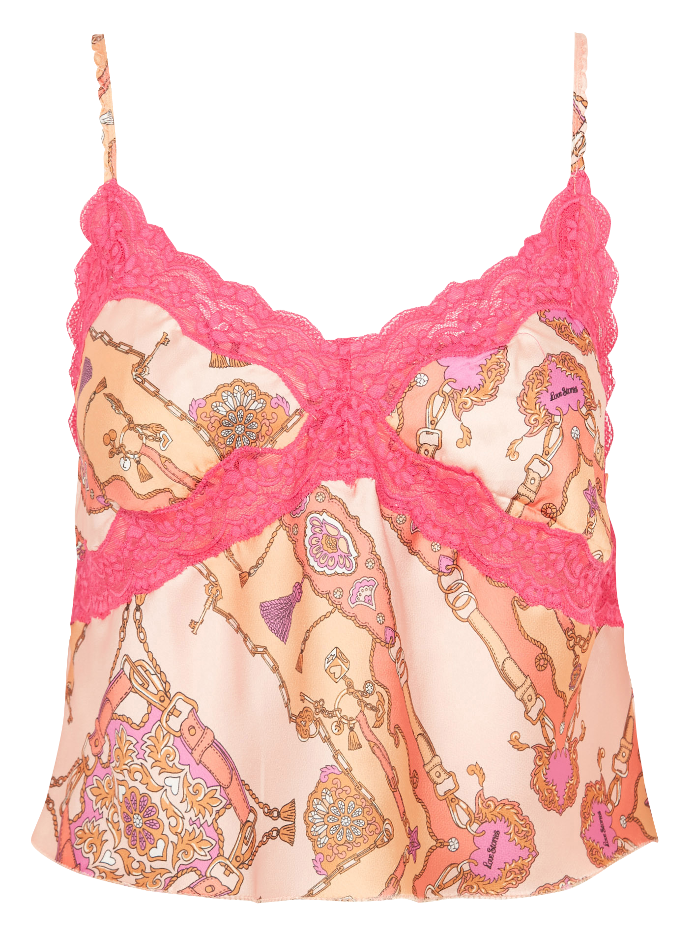 Caraco col V imprimé LOVE STORIES Rose