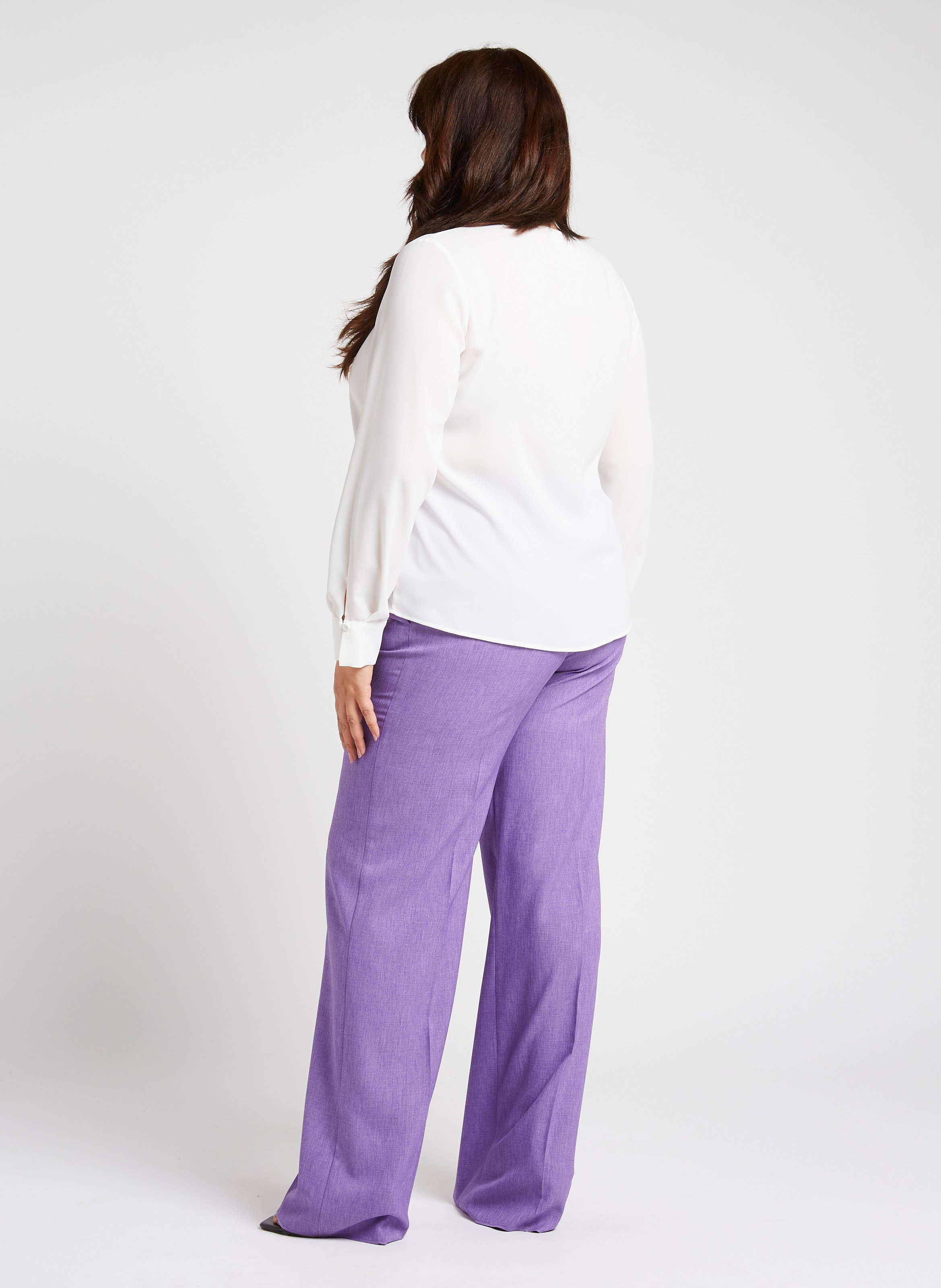 Pantalon taille haute ample PERSONA by Marina Rinaldi Violet