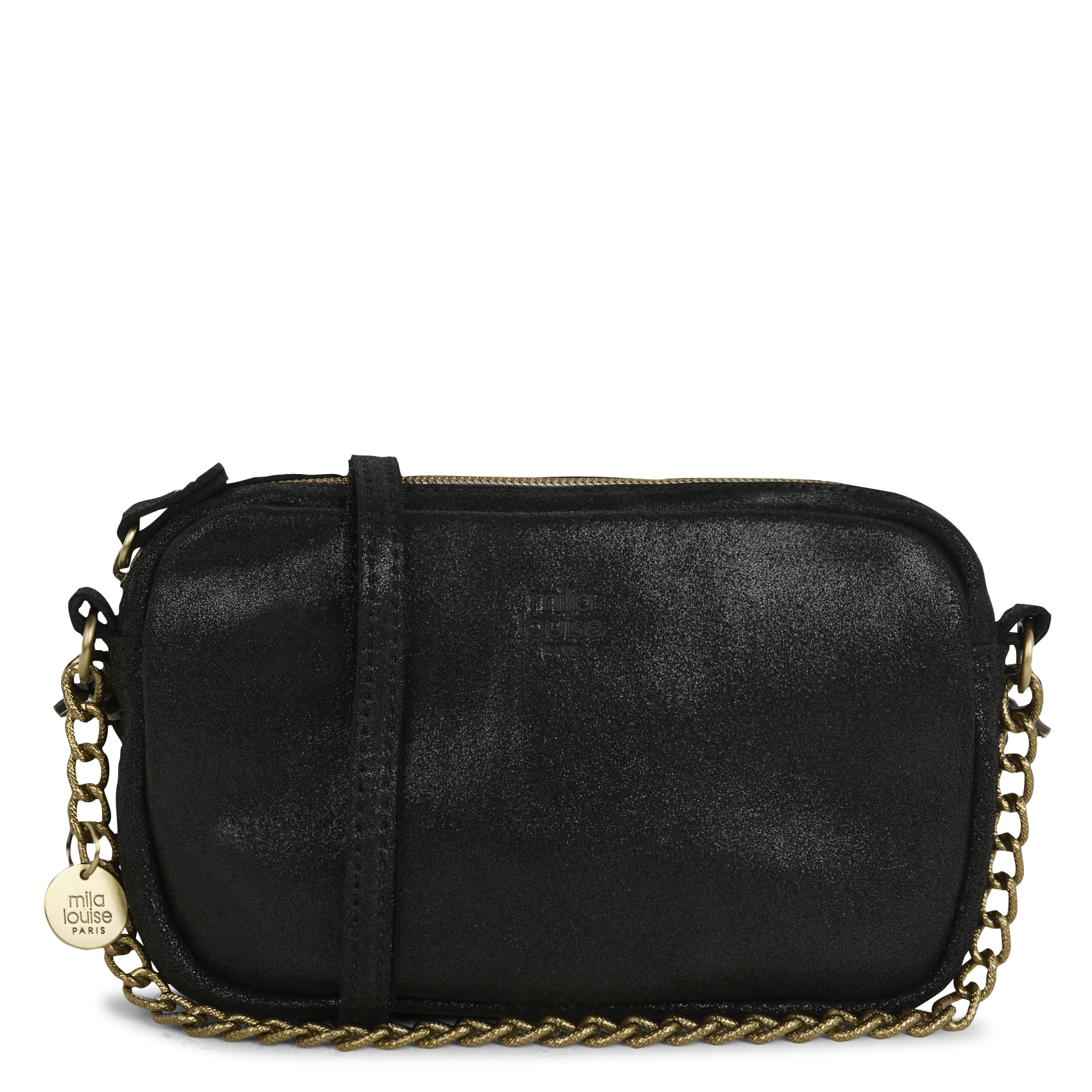 Leren crossbodytas  MILA LOUISE Zwart