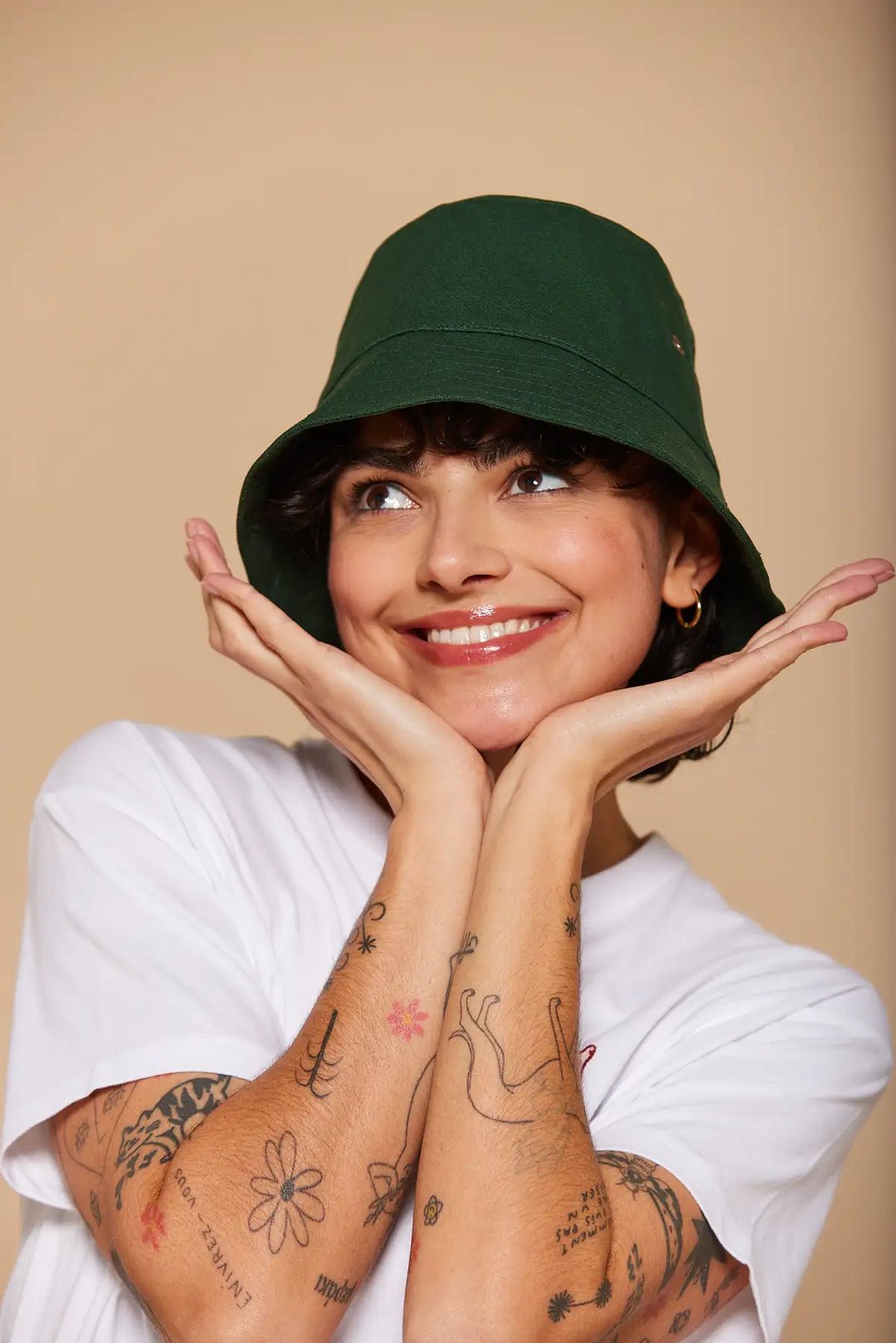 Cotton bucket hat HINDBAG Green