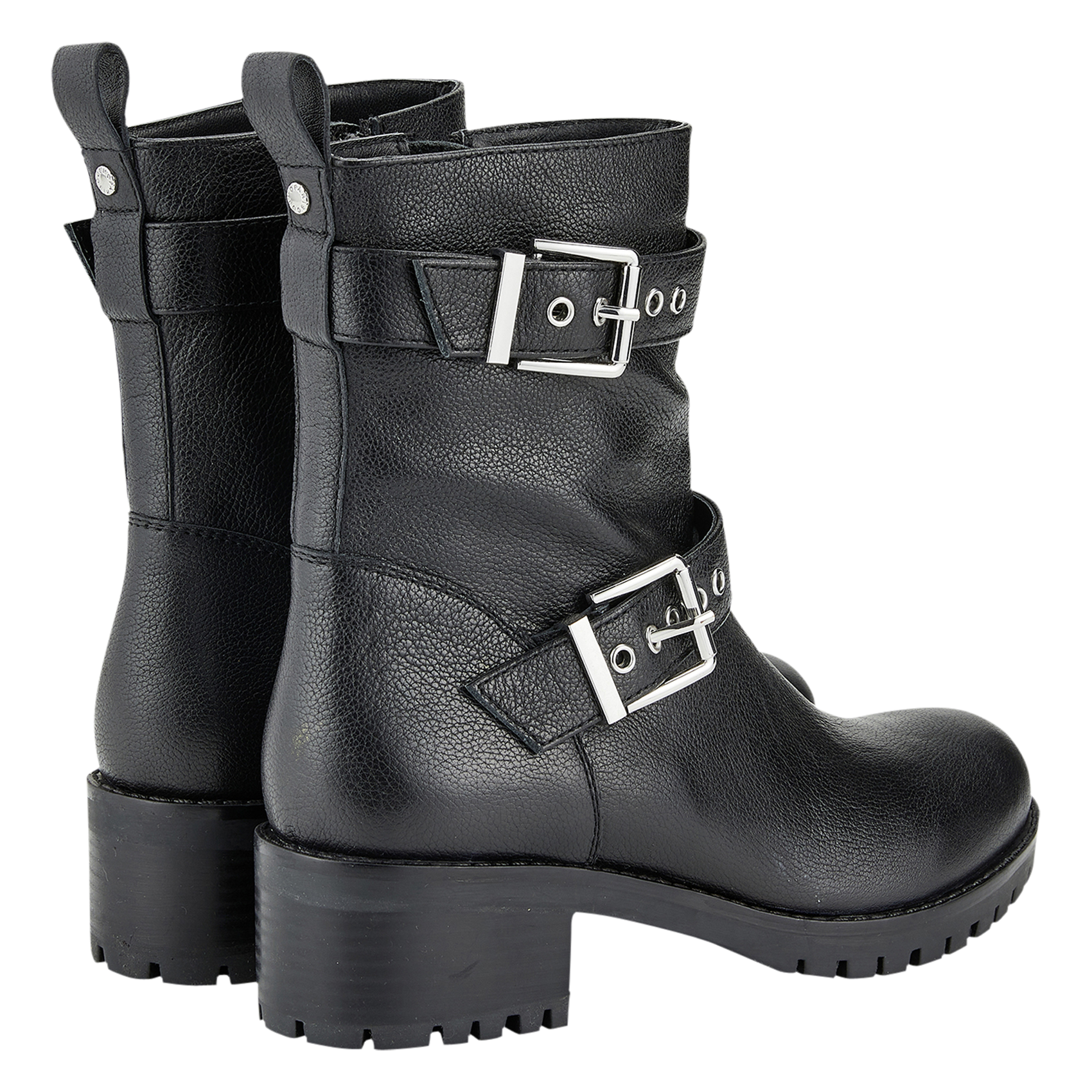 Bottines crantées en cuir COSMOPARIS Black