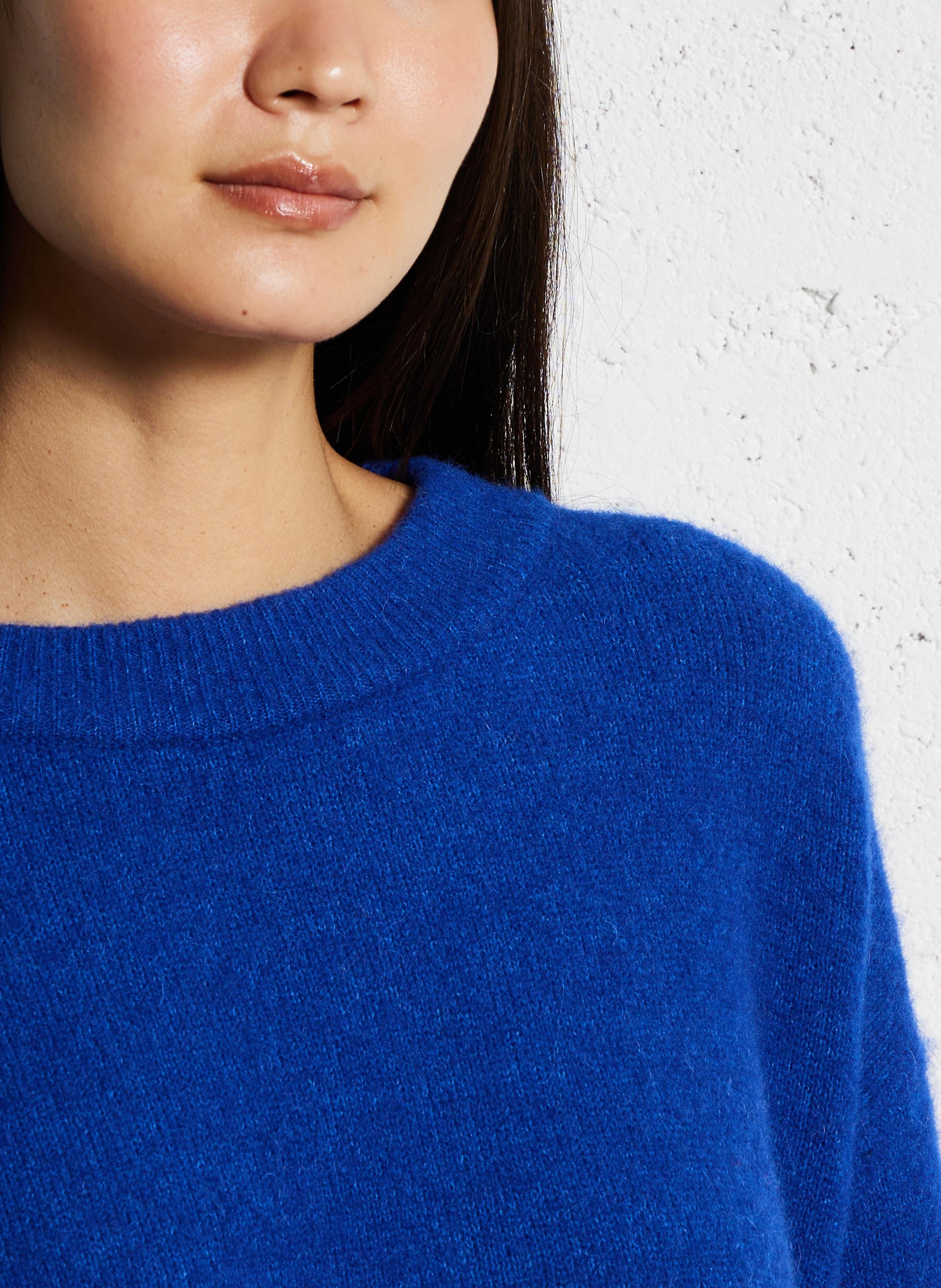 Pull ample col rond en laine mélangée AMERICAN VINTAGE Bleu