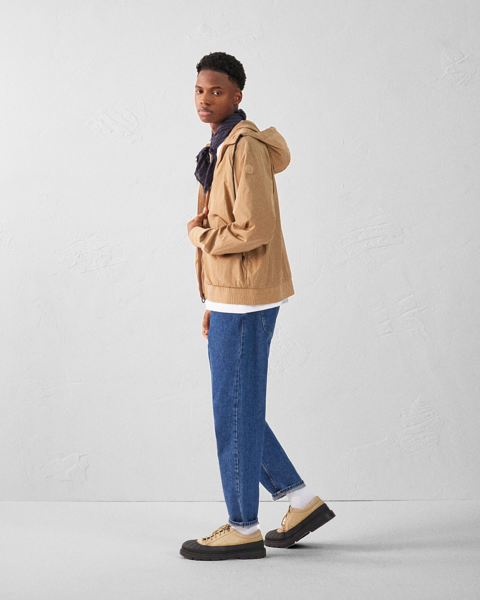 Light hooded windbreaker jacket storm JOTT Brown