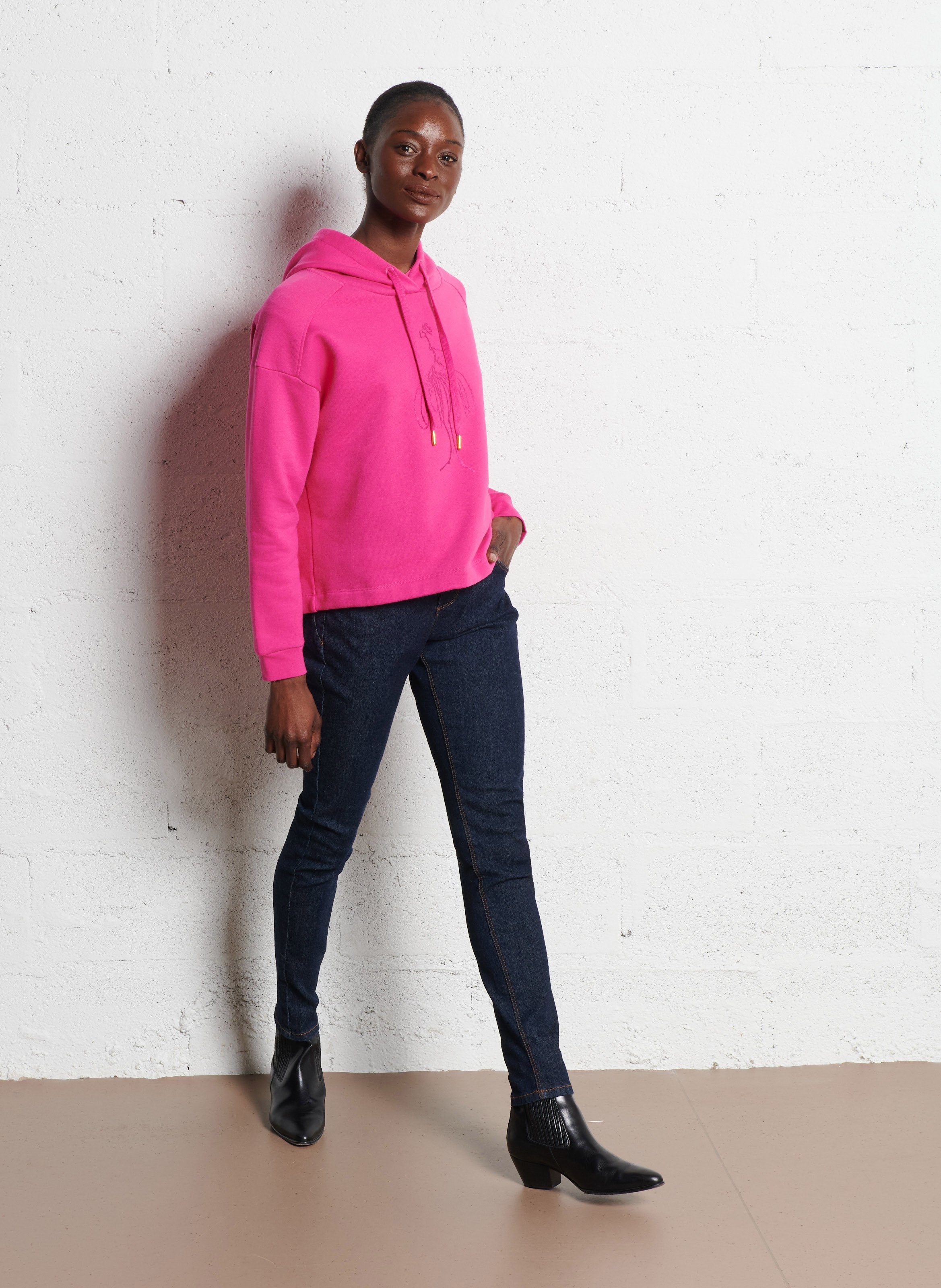 Hoodie met kangoeroezak en lange mouwen ONE STEP Roze